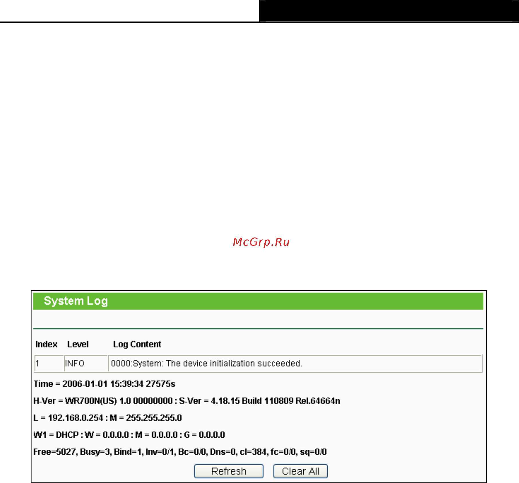 Tp-Link TL-WR700N [127/175] System log