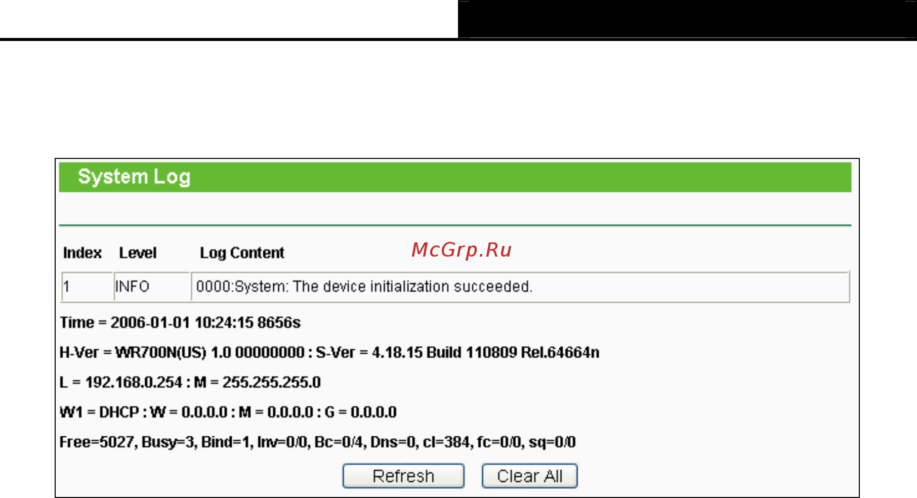 Tp-Link TL-WR700N [147/175] System log