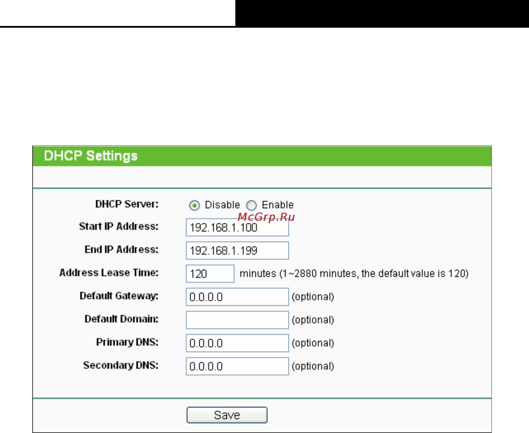 Tp-Link TL-WA730RE [45/64] Dhcp settings