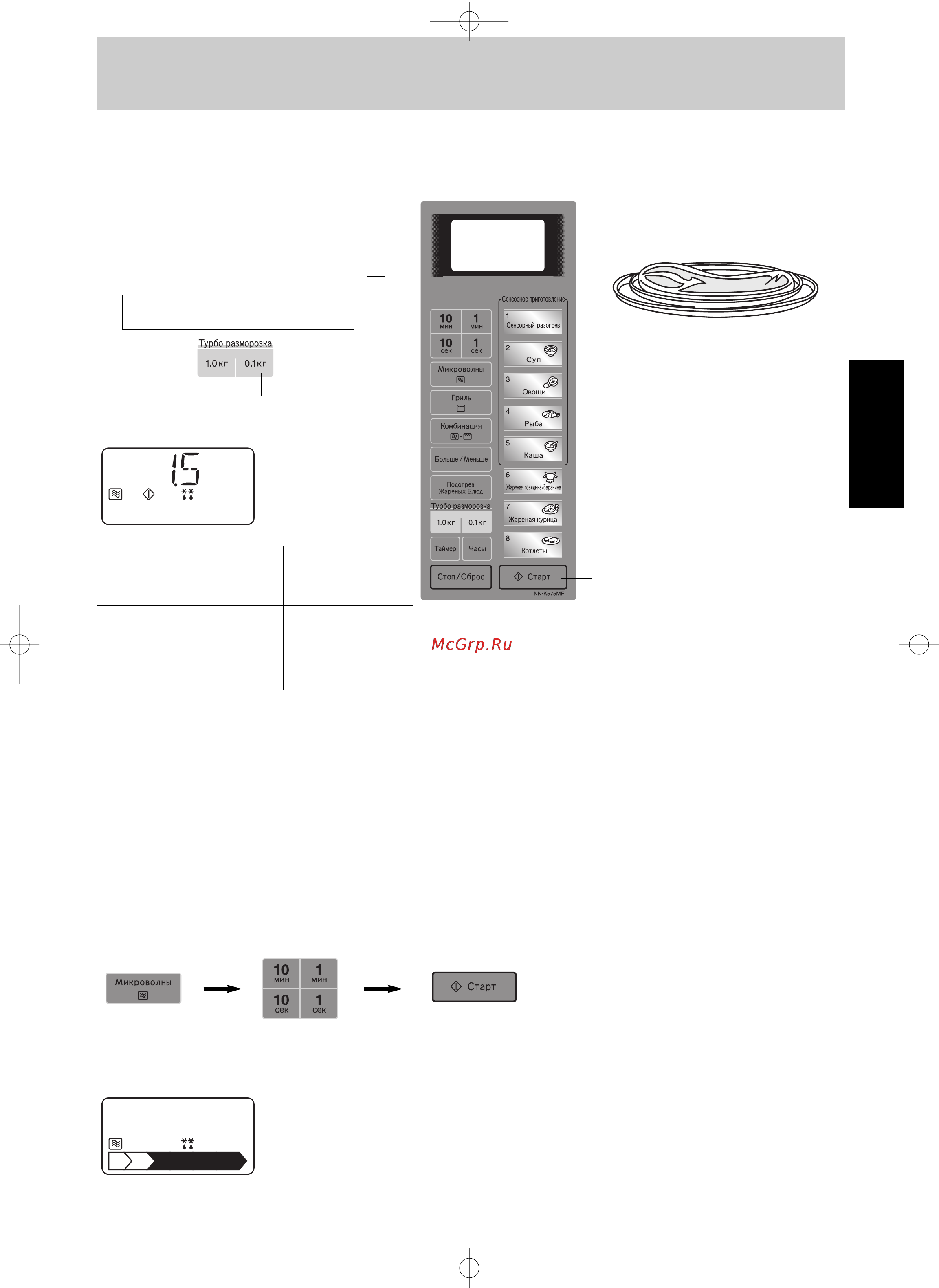 Panasonic NN-K575 MFZPE [8/15] Размораживание