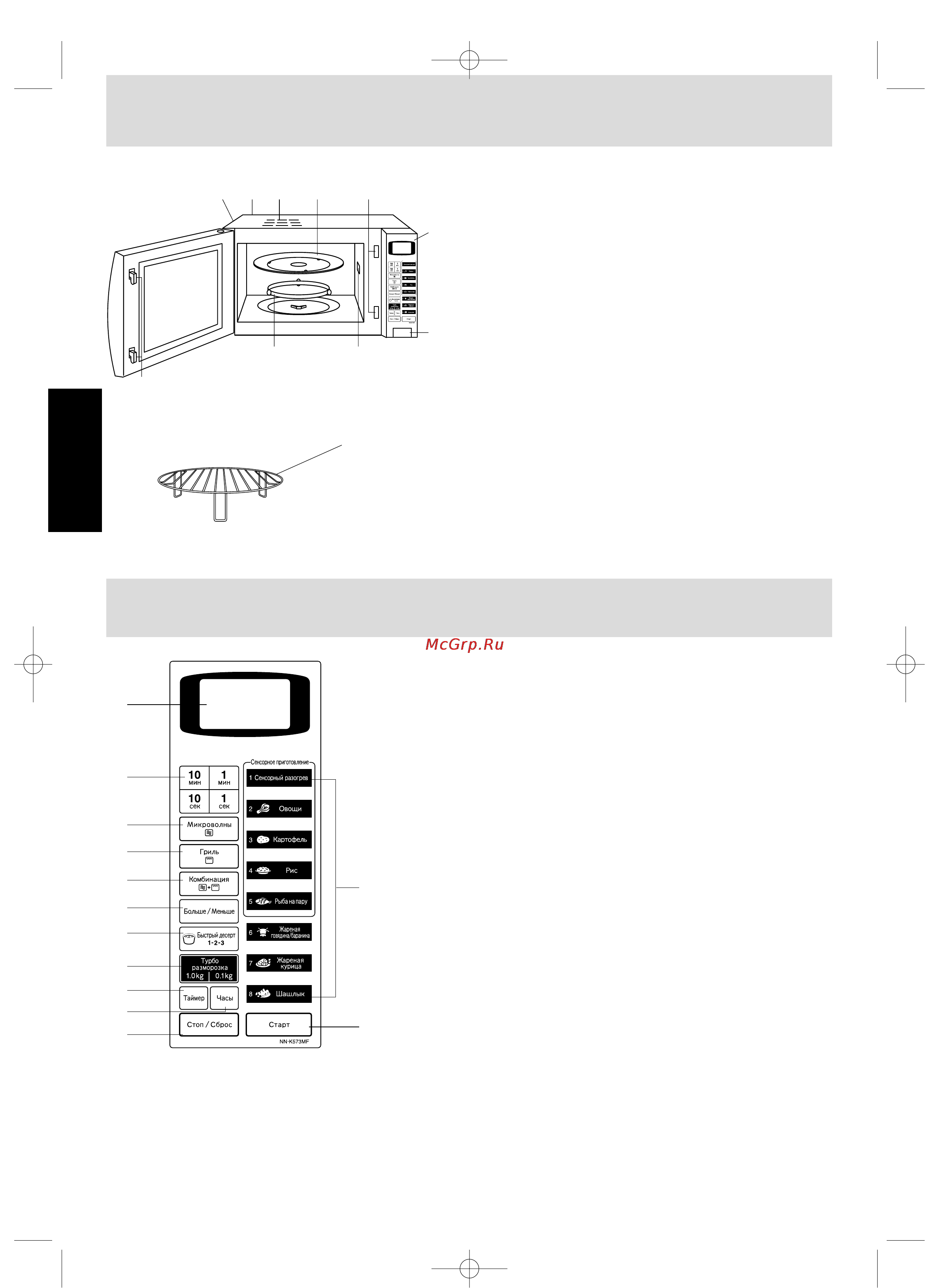 Panasonic NN-K573MF [5/17] Панель управления