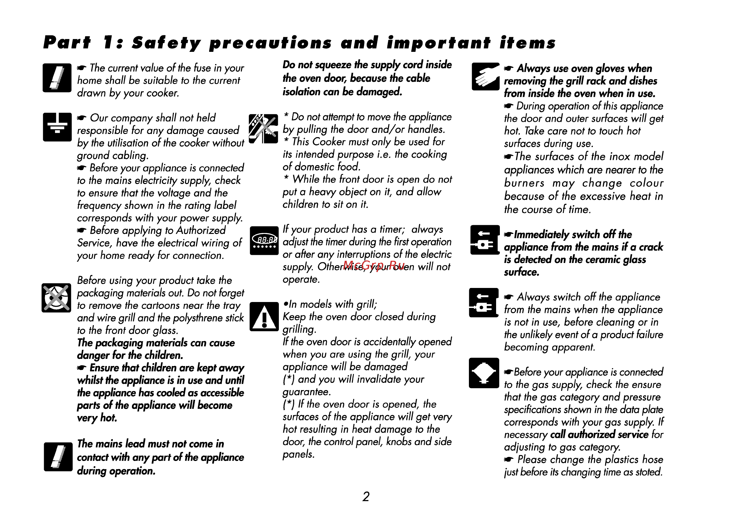 Beko CS 58000 [36/72] Part is safety precautions and important items