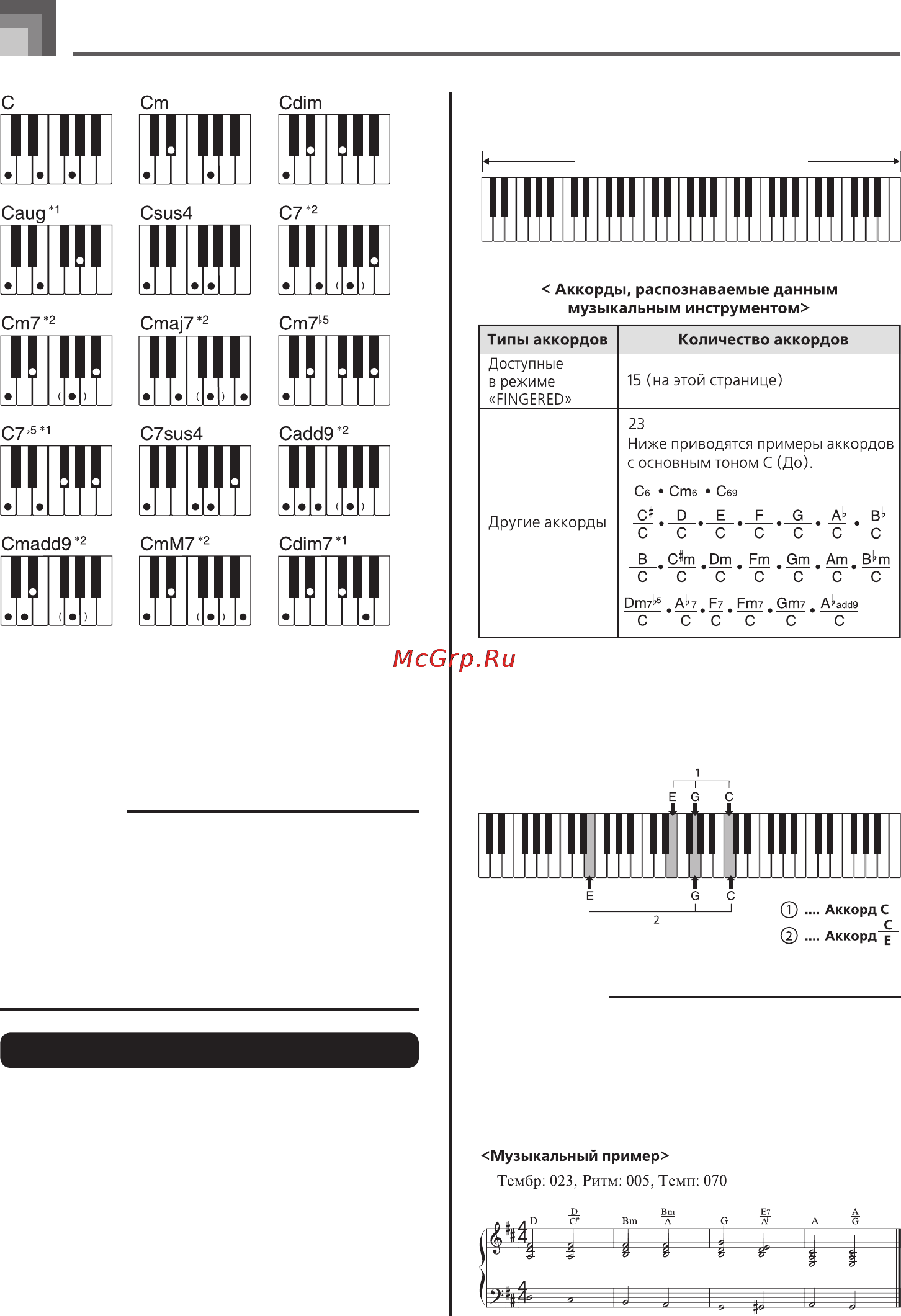 Casio CTK-800 [36/68] Метод full range chord