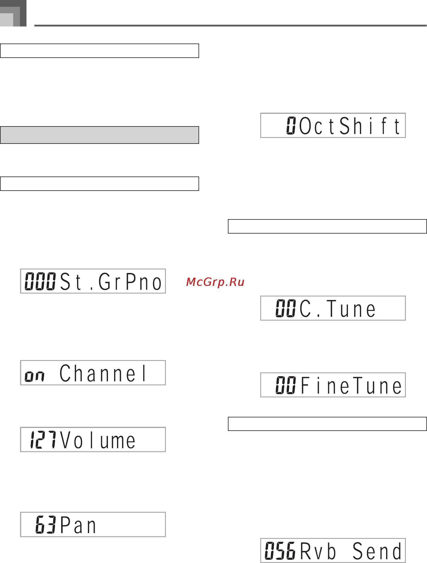 Casio CTK-900 [40/124] Параметры тембров