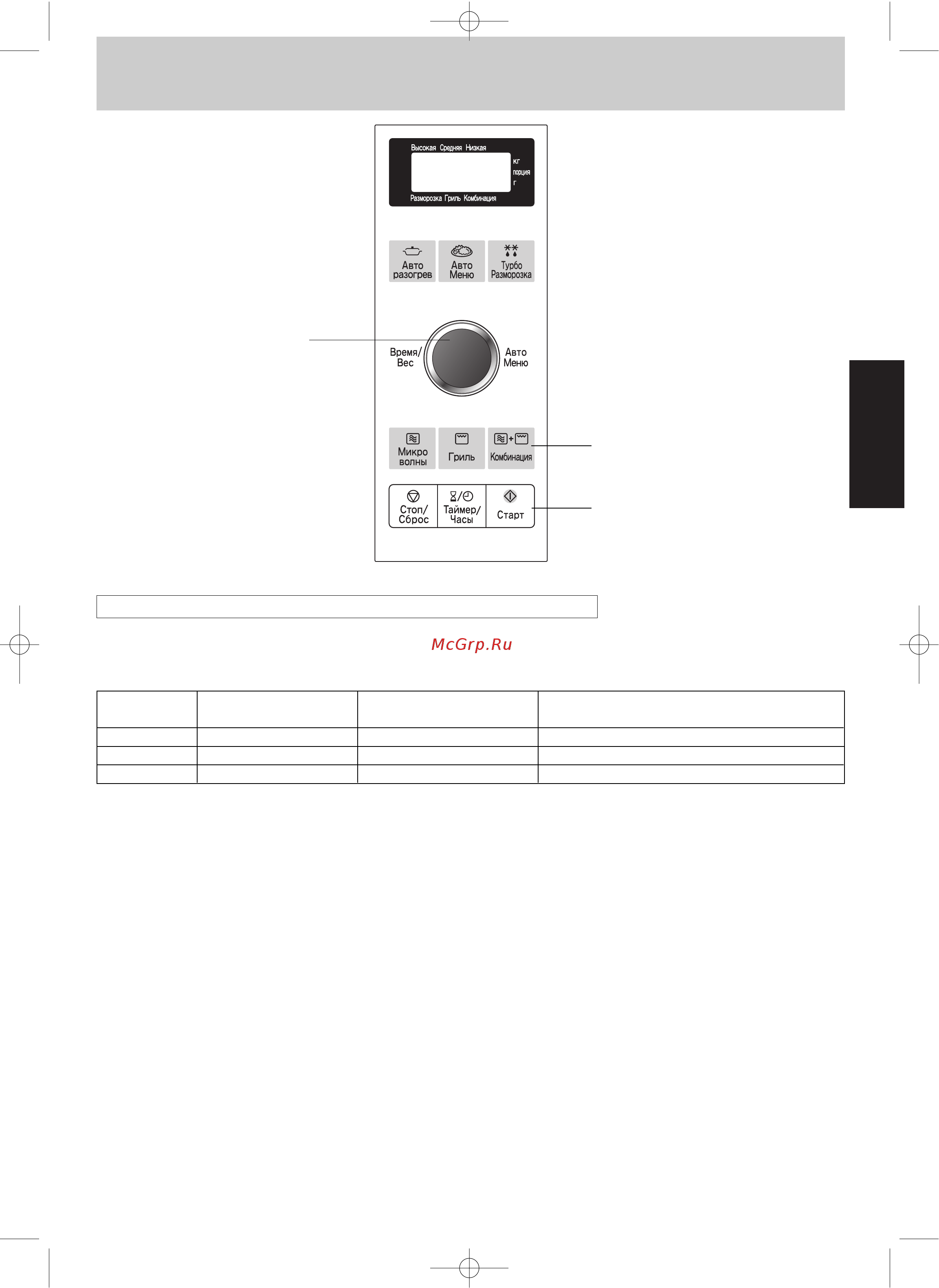 Panasonic NN-GD366MZPE [11/40] Выберите режим комбинации