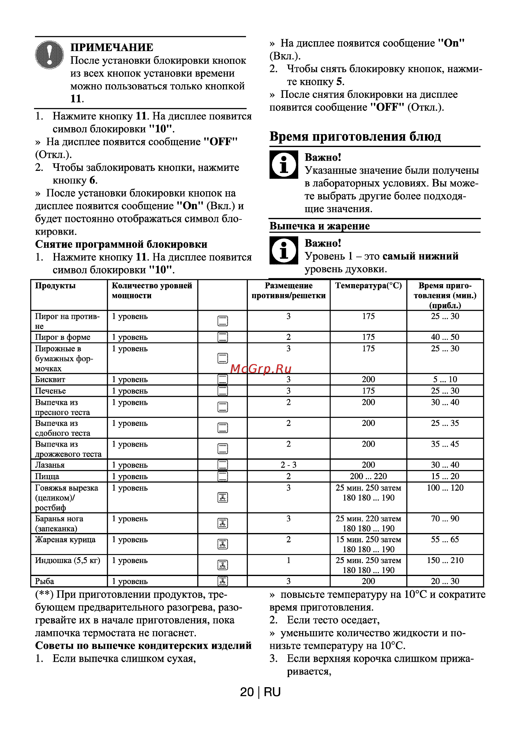 Beko OIE 22302 X [21/26] Выпечка и жарение