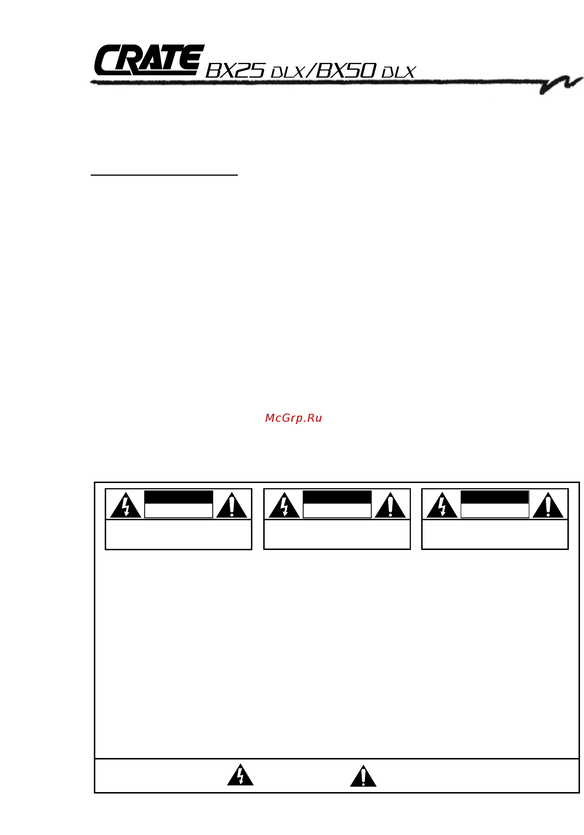 Crate BX25DLX [2/8] Technical specifications back cover