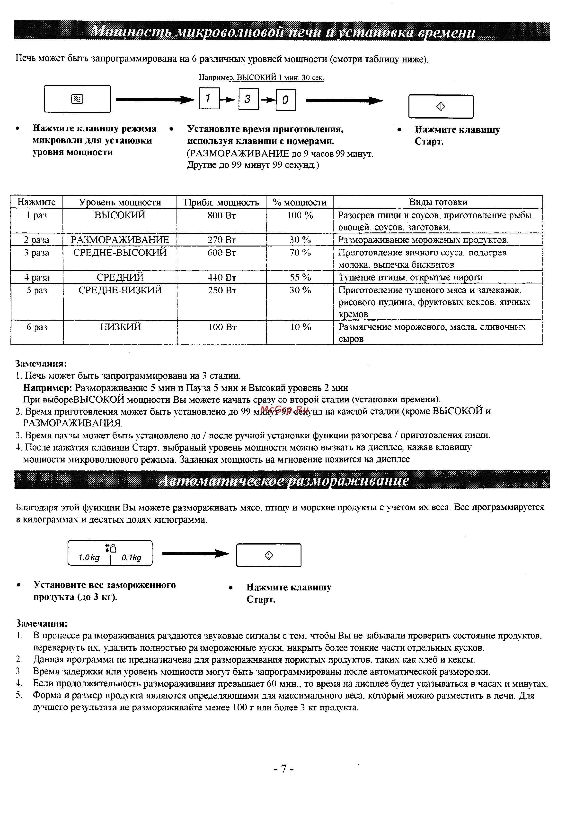 Panasonic NN-C867W [8/16] А втоматическое размораживание