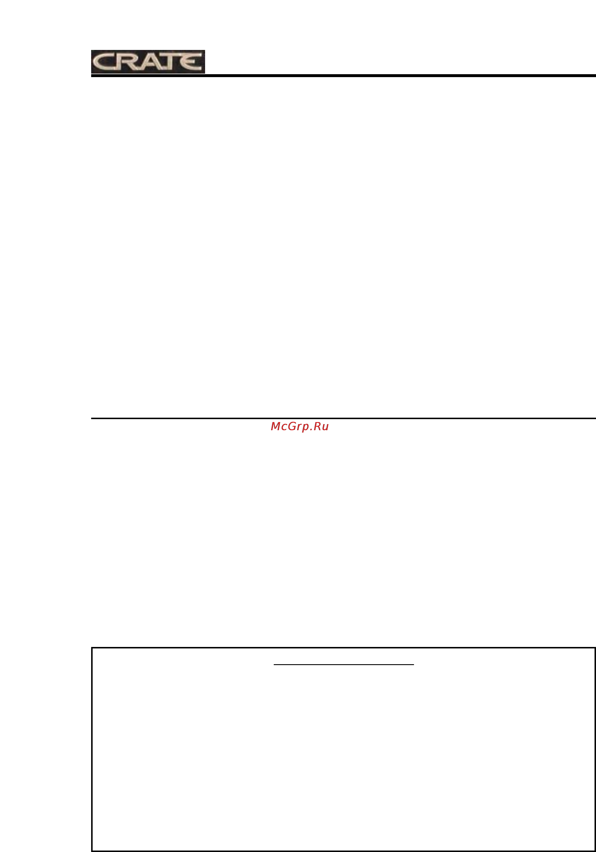 Crate VTX212B [2/16] Table of contents
