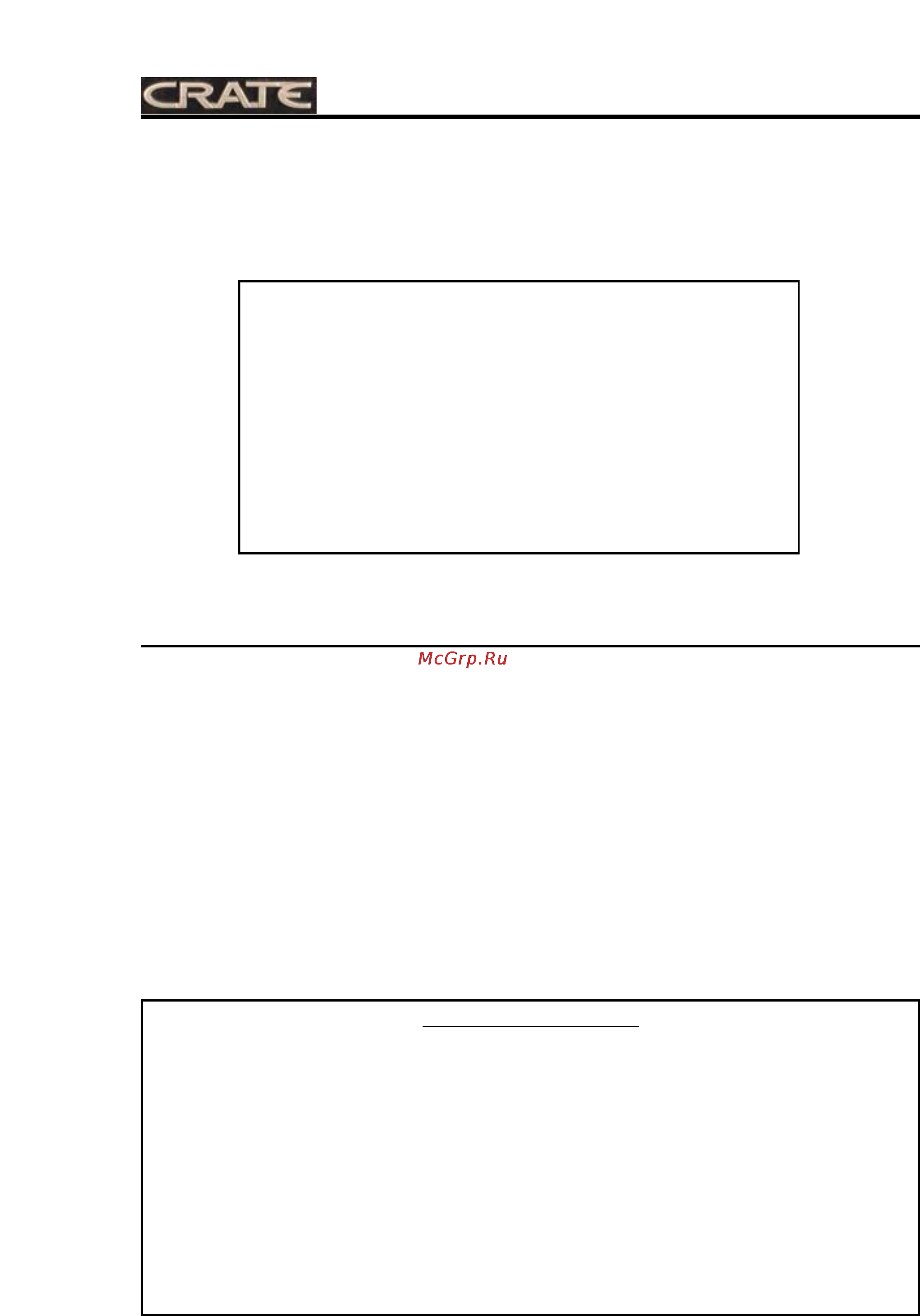 Crate VTX30B [2/8] Table of contents
