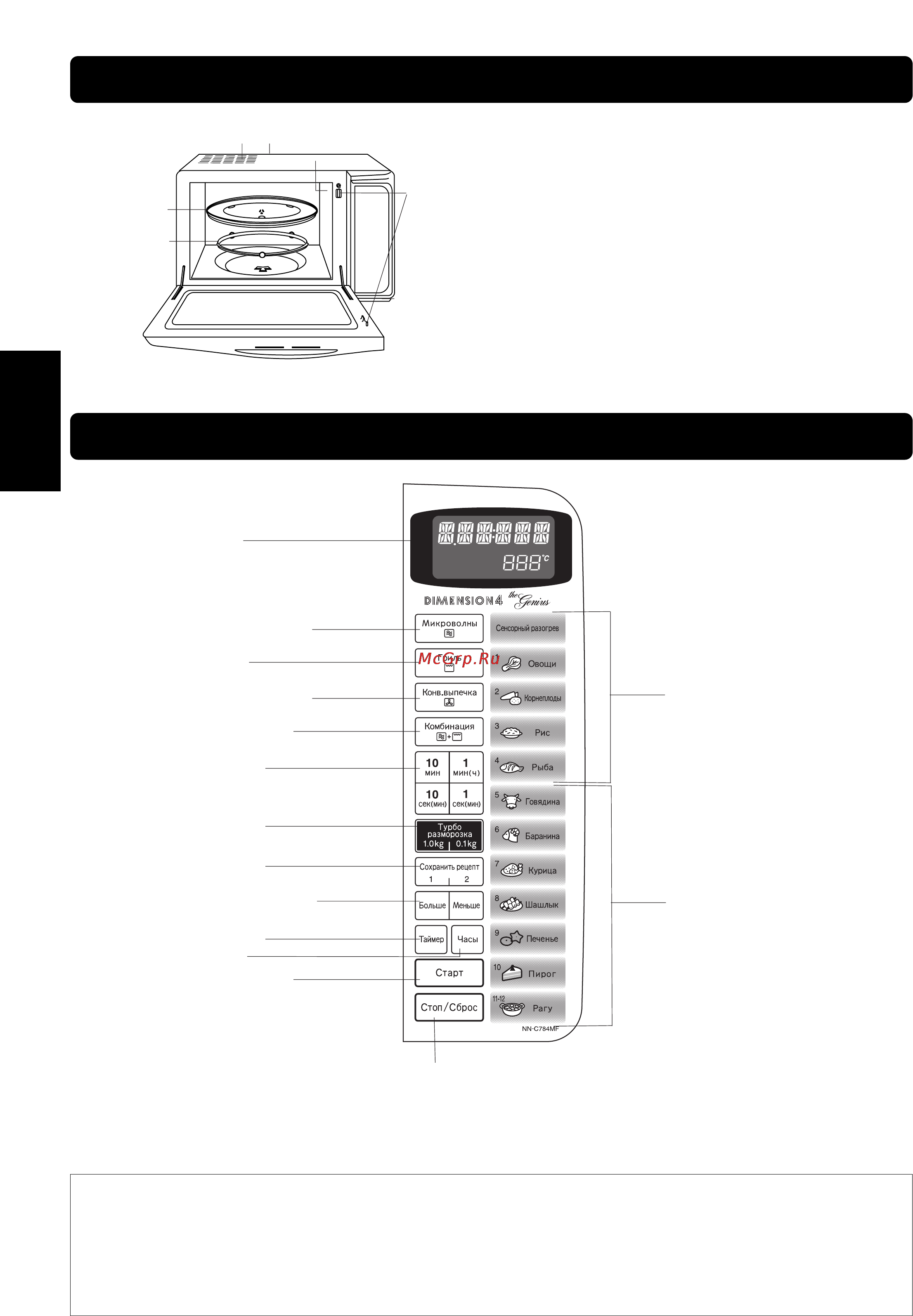 Panasonic NN-C784M [4/17] Pуcckий