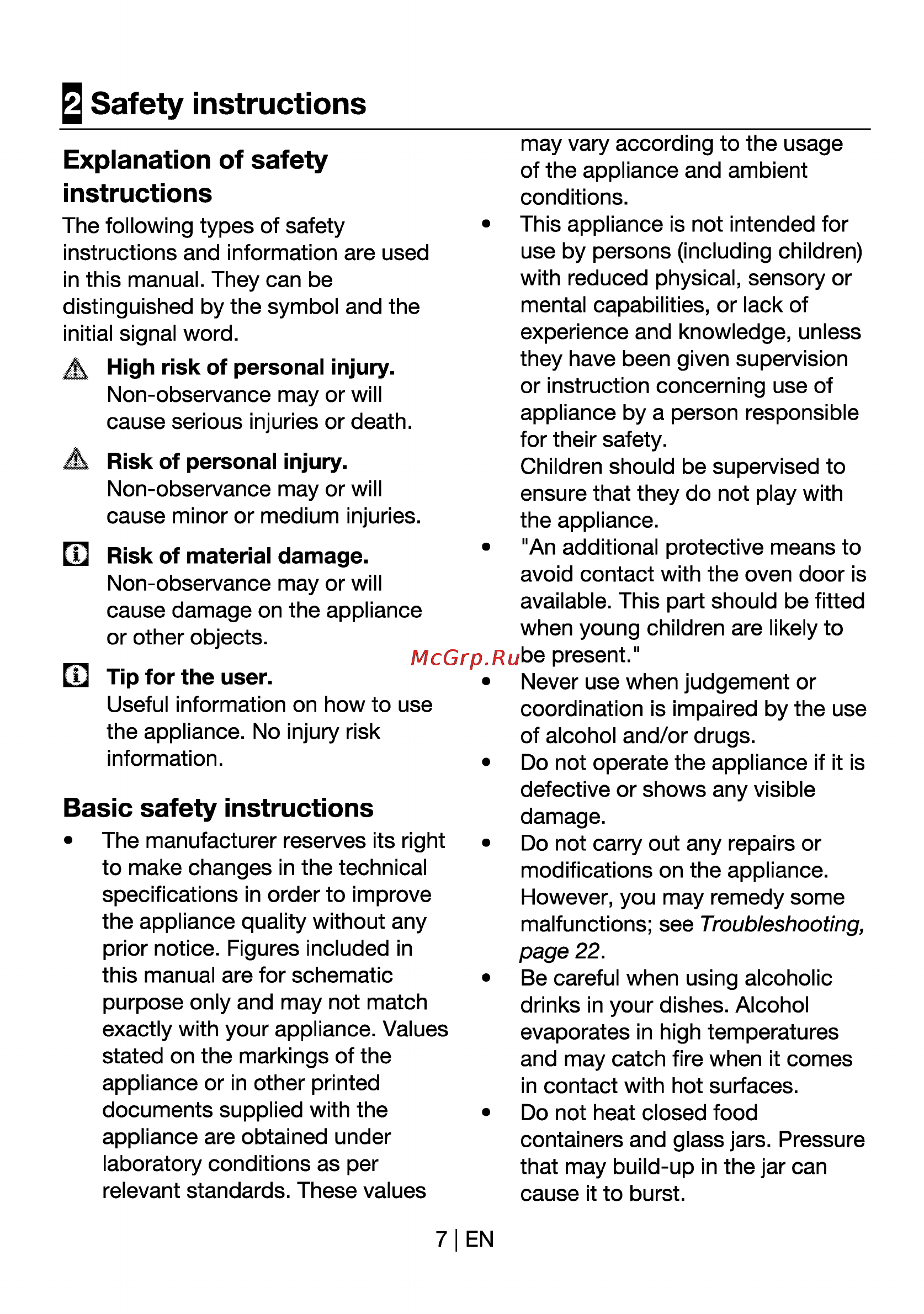 Beko OSC 22130 X [28/44] Safety instructions
