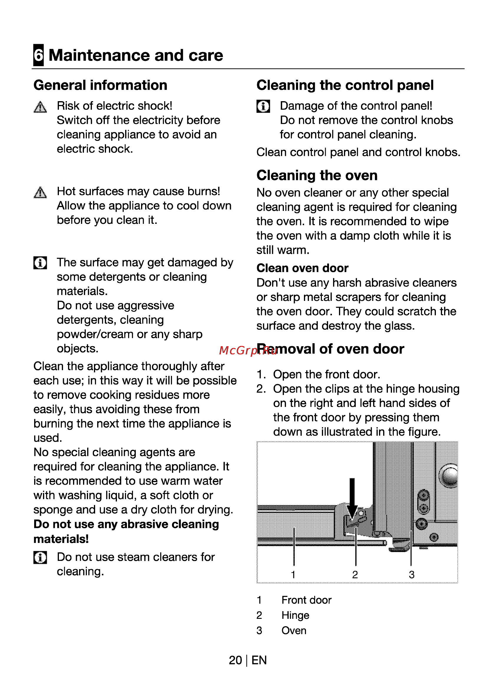Beko OSC 22130 X [41/44] Maintenance and care