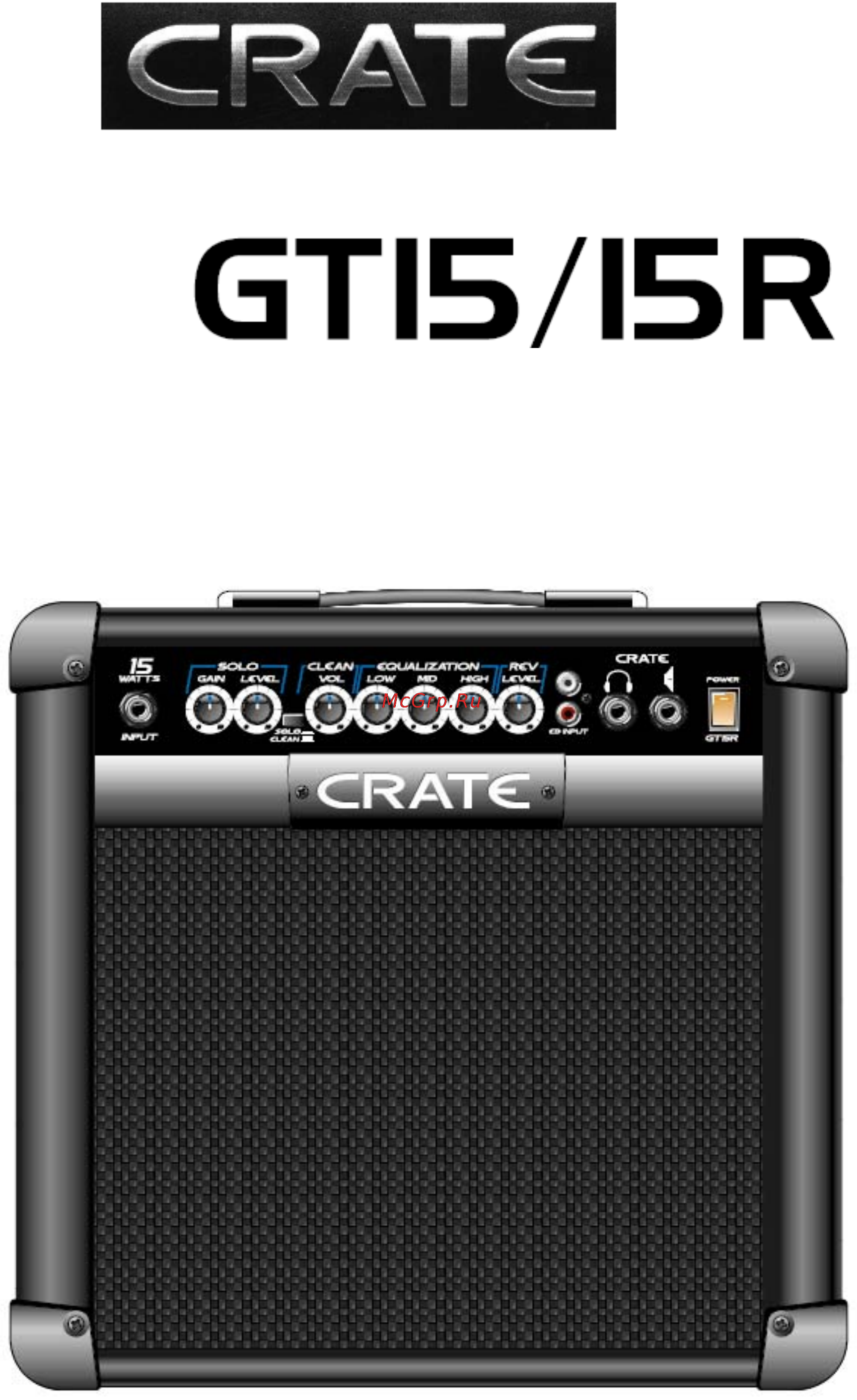 Crate GT15R Инструкция по эксплуатации онлайн
