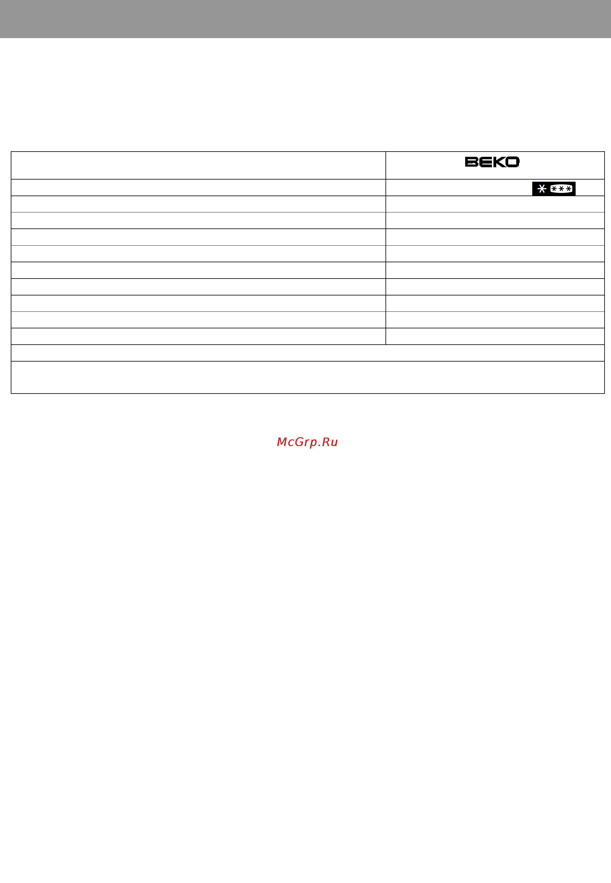 Beko CSK 29000 S [24/28] Технические характеристики