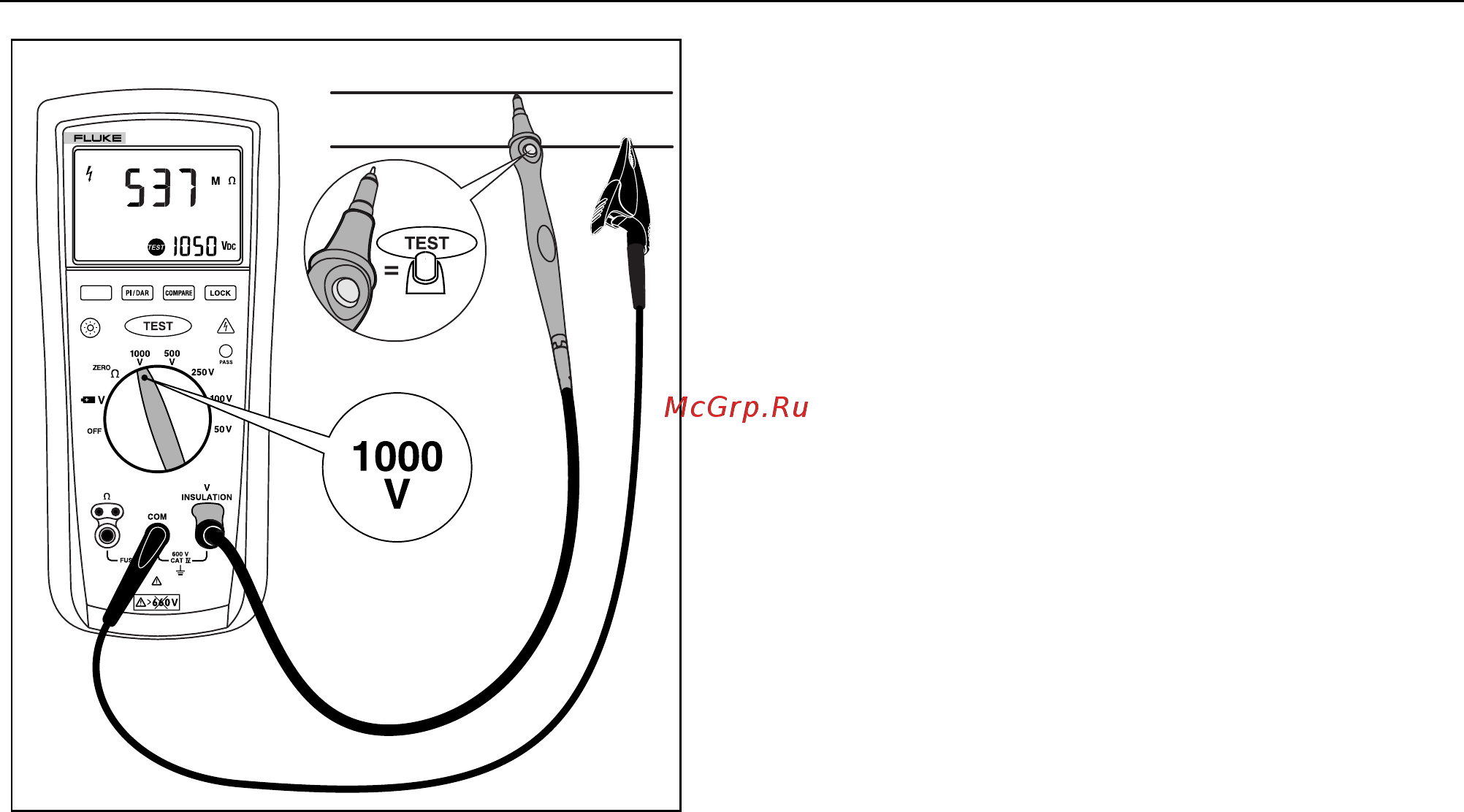 Fluke FLK-1503 [22/38] Measuring polarization index and dielectric absorption ratios model 1507