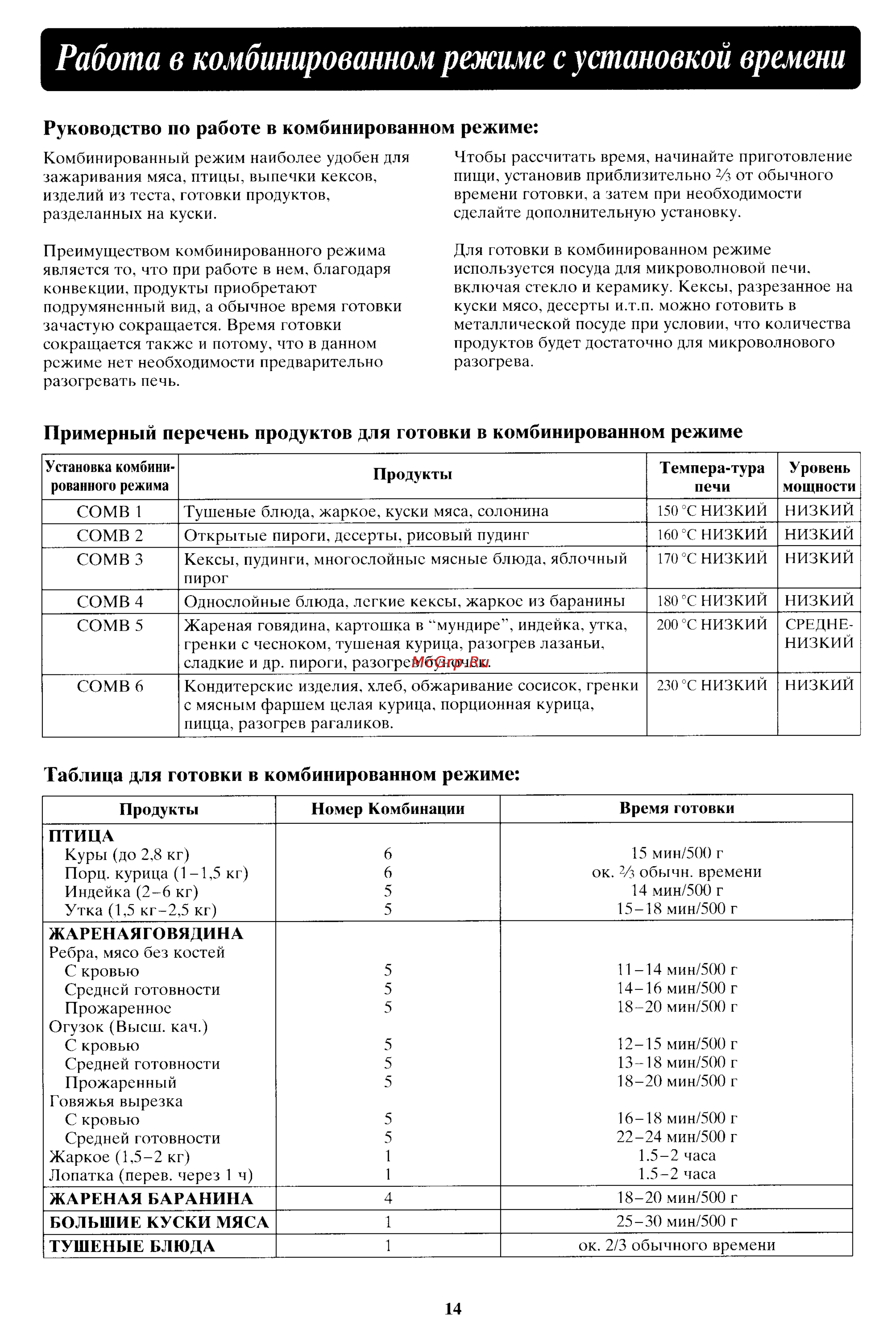 Panasonic NN-C2000P [15/24] Работа в комбинированном режиме с установкой времени