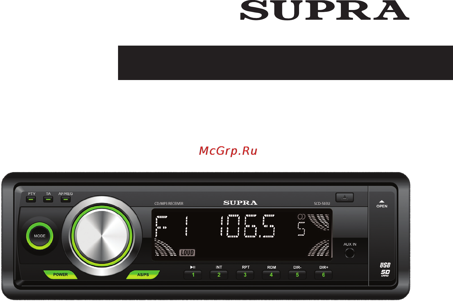 Supra SCD-503U Инструкция по эксплуатации онлайн