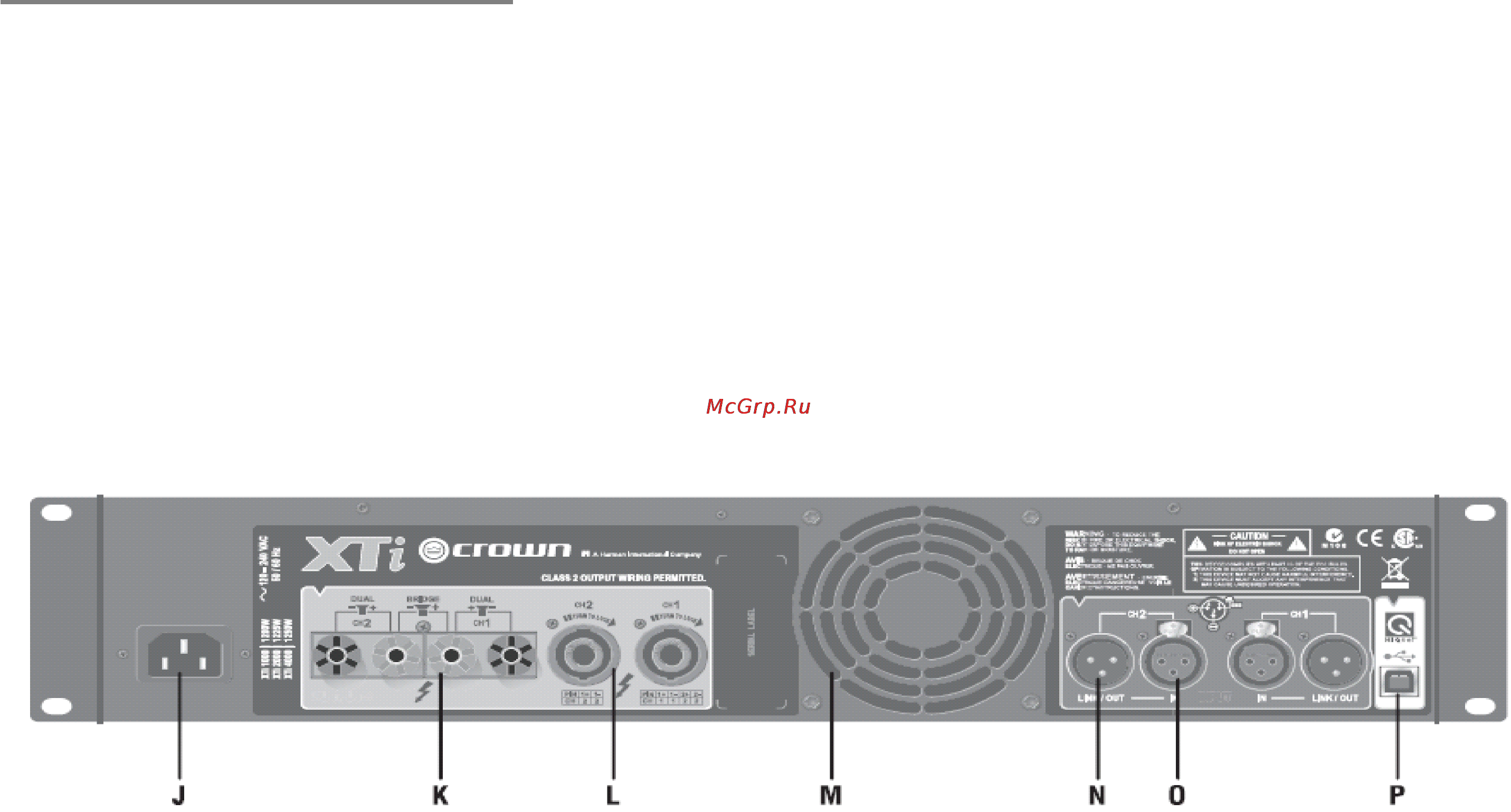 Crown XTi2000 [13/21] Усилители мощности серии xti