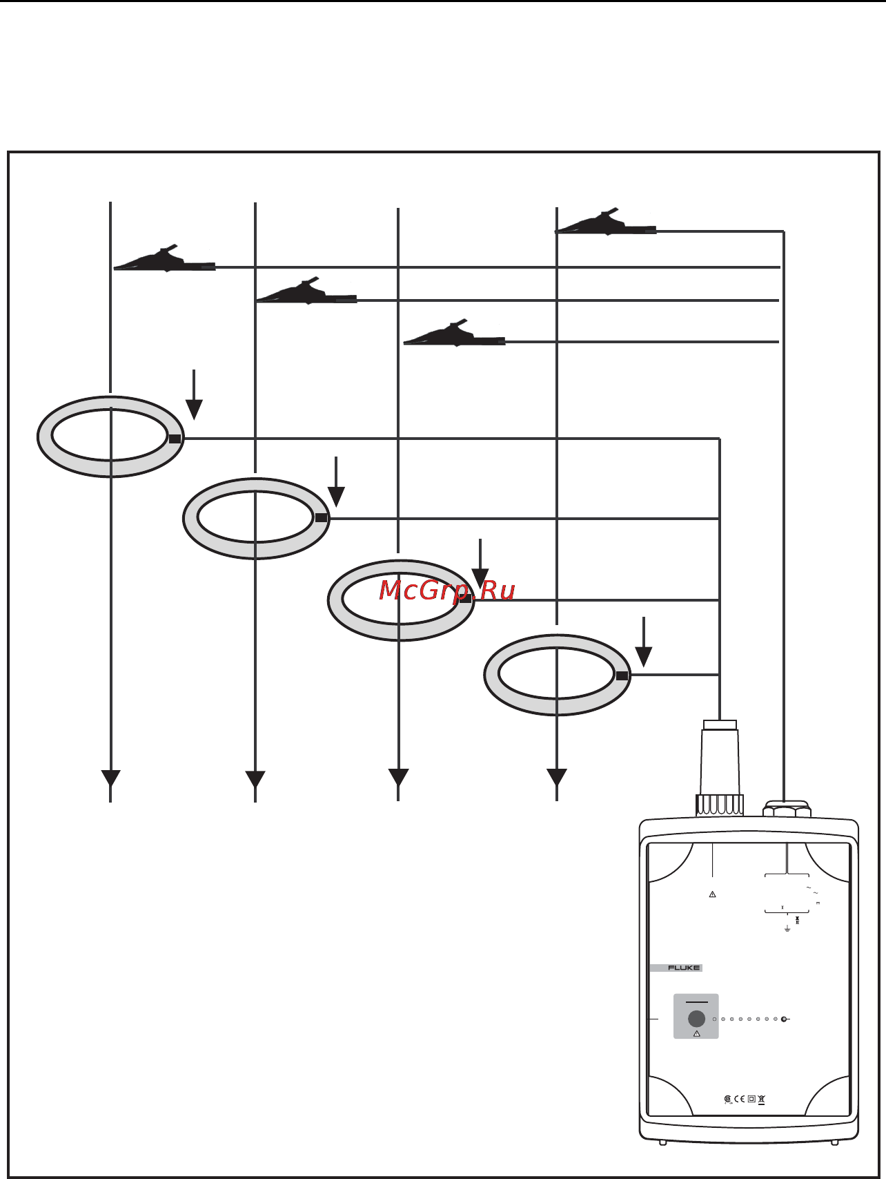 Fluke 1743 [35/80] Connections in 3 phase 3 wire delta systems