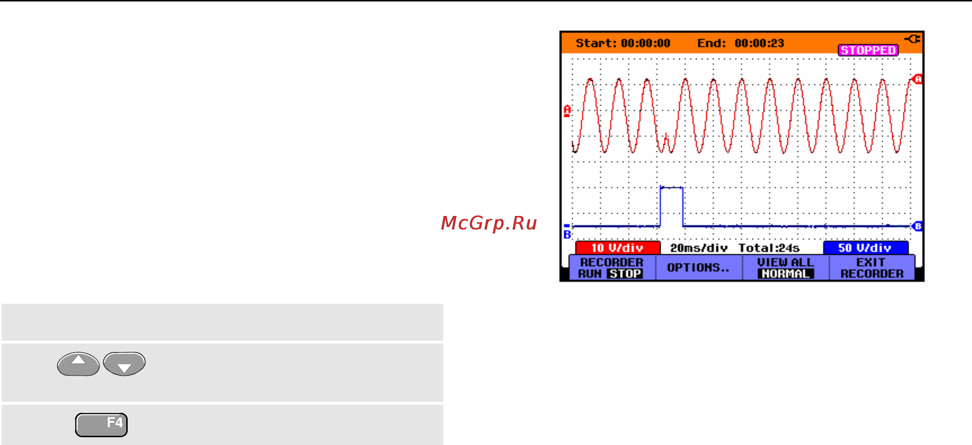 Fluke 190 [47/159] Recording scope waveforms in deep memory scope record