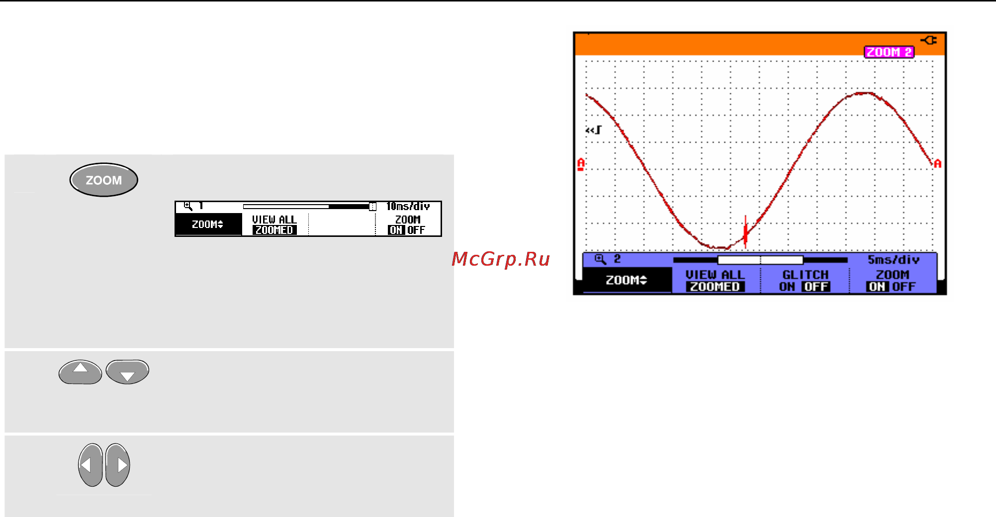 Fluke 190 [54/159] Zooming in on a waveform