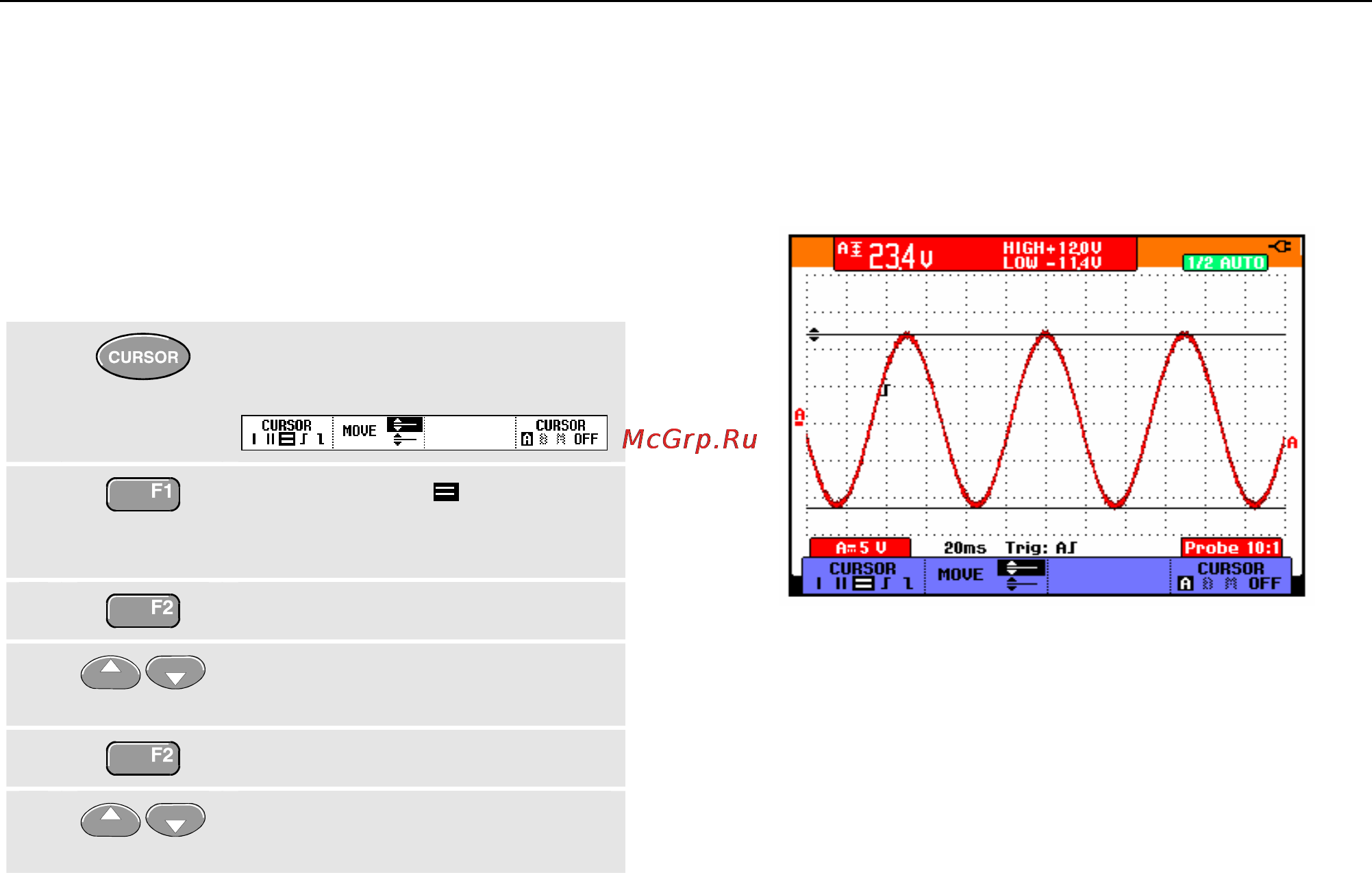 Fluke 190 [56/159] Making cursor measurements