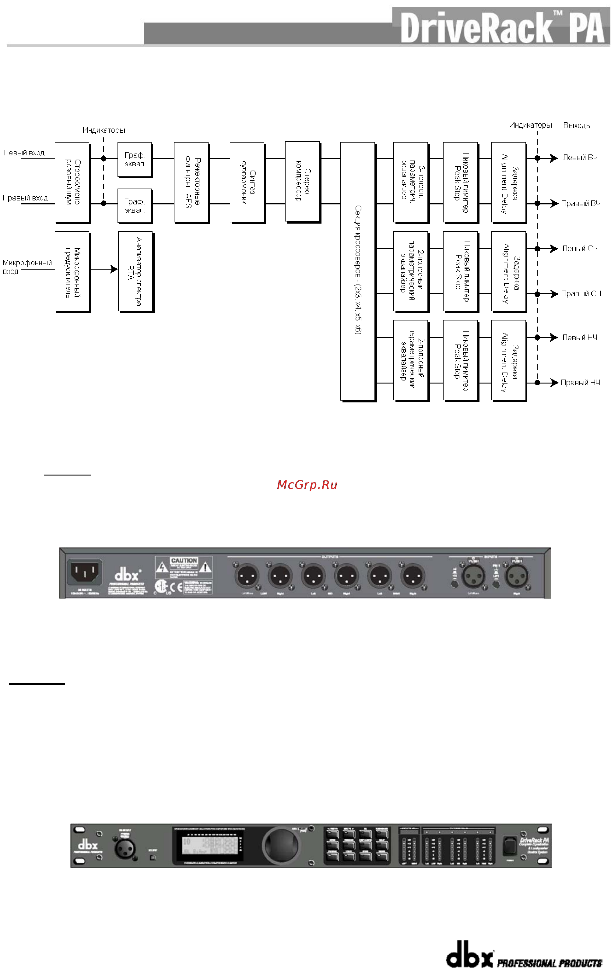 DBX DRIVERACK PA-EU Инструкция по эксплуатации онлайн [11/43] 4585