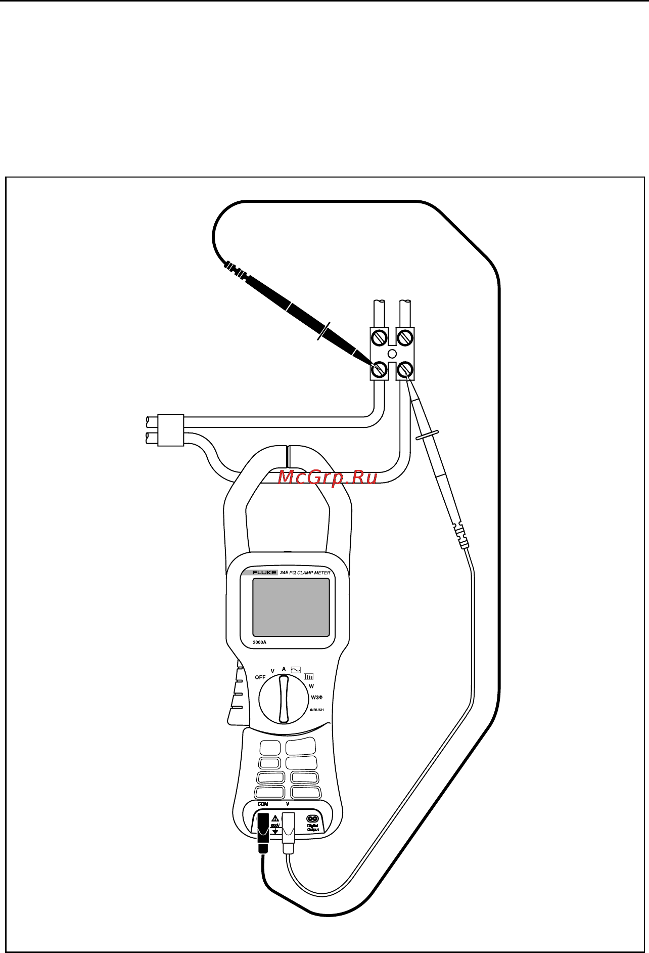 Fluke 345 [38/80] Single phase power measurement connection
