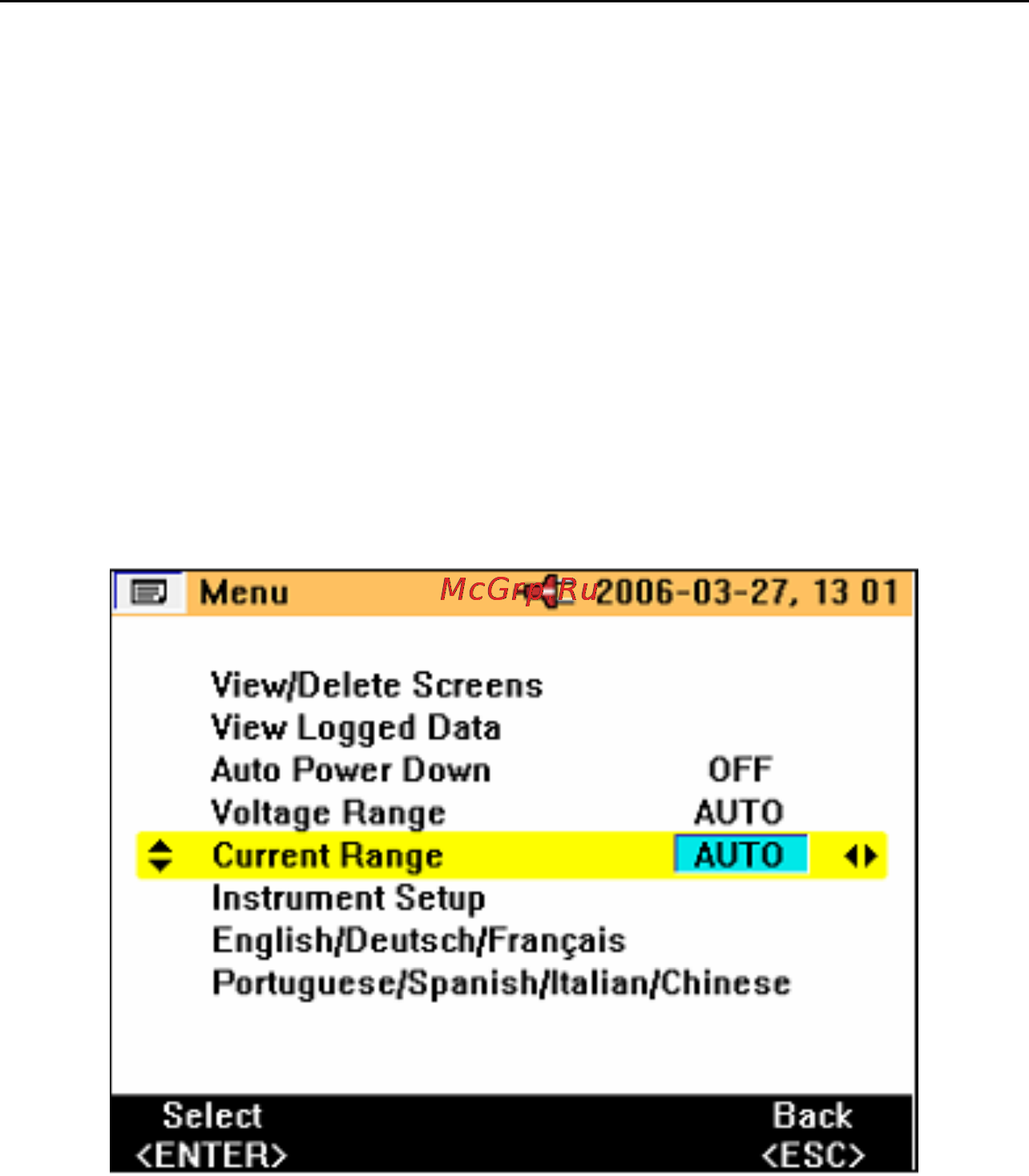 Fluke 345 [45/80] Current range settings
