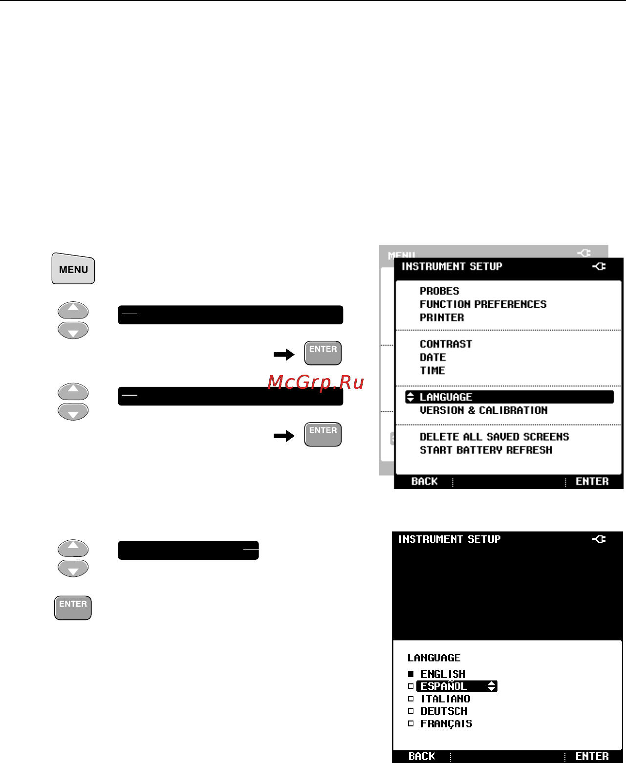 Fluke 43B [25/54] Selecting a language