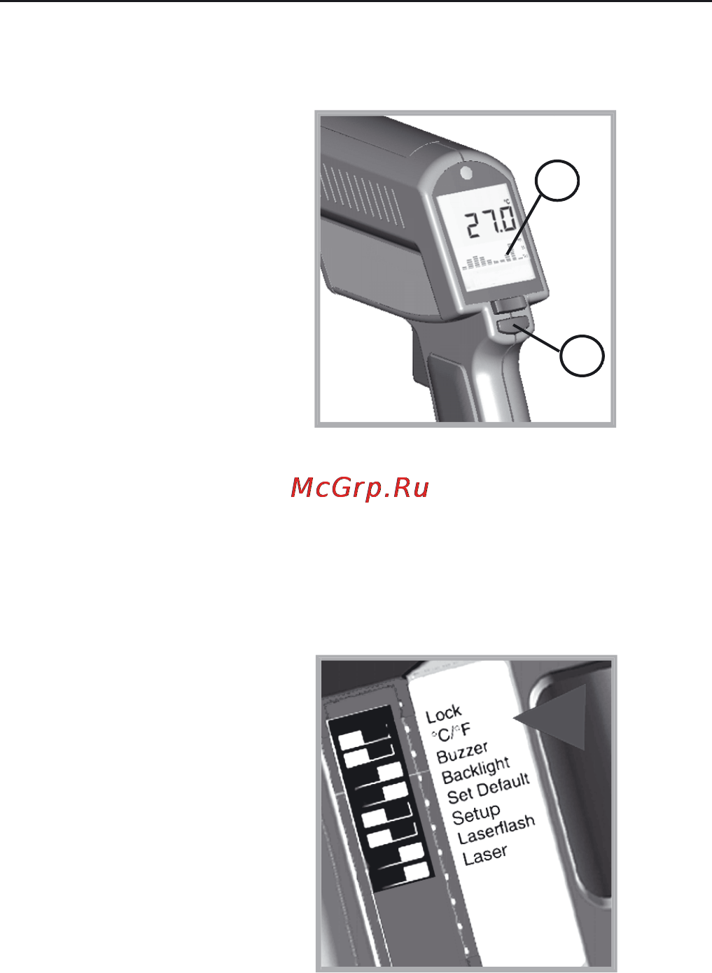 Fluke 572 [16/22] Graphic display and dip settings