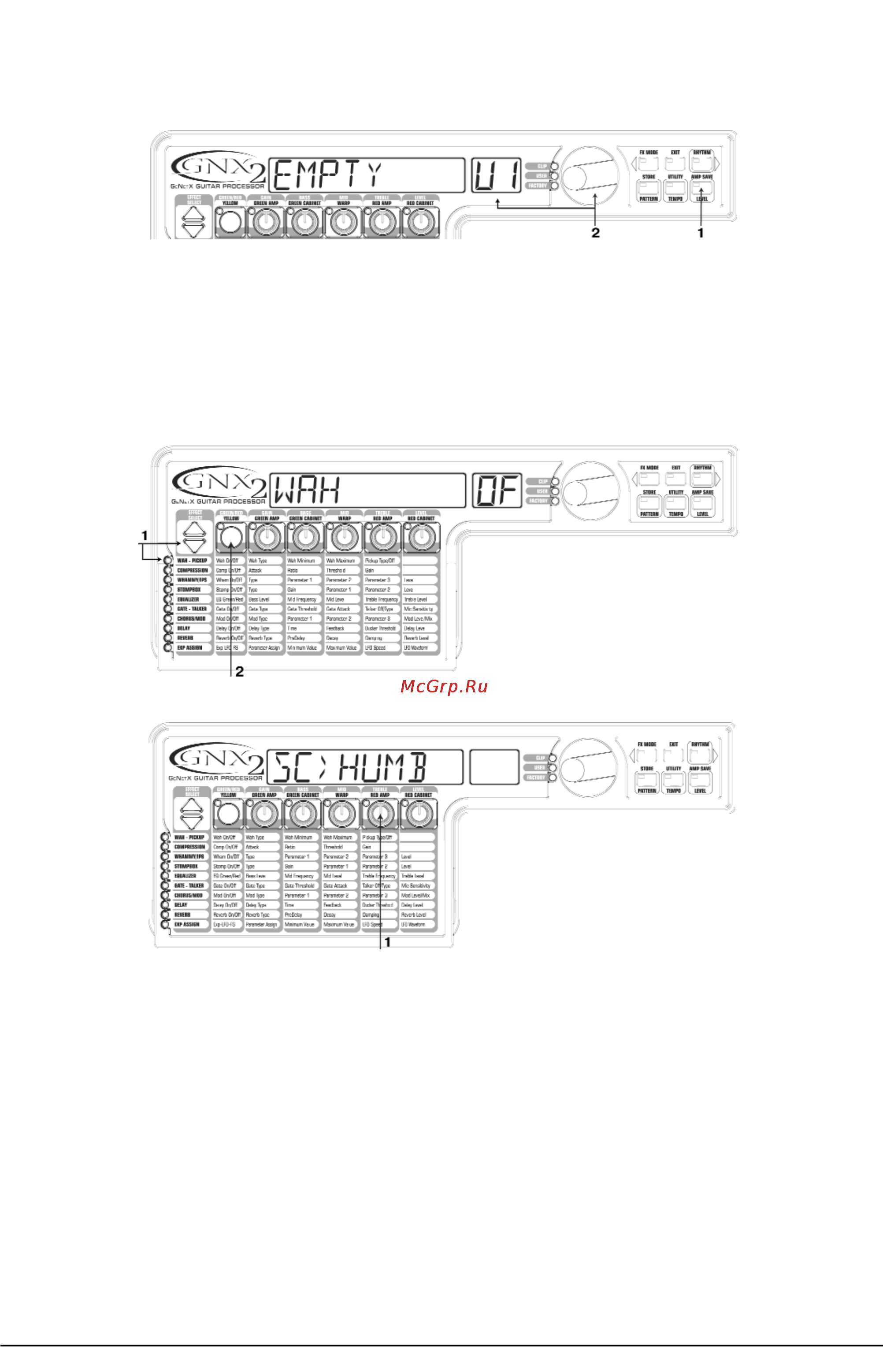 Digitech GNX2 [13/21] Назначение моделей в каналы пресета