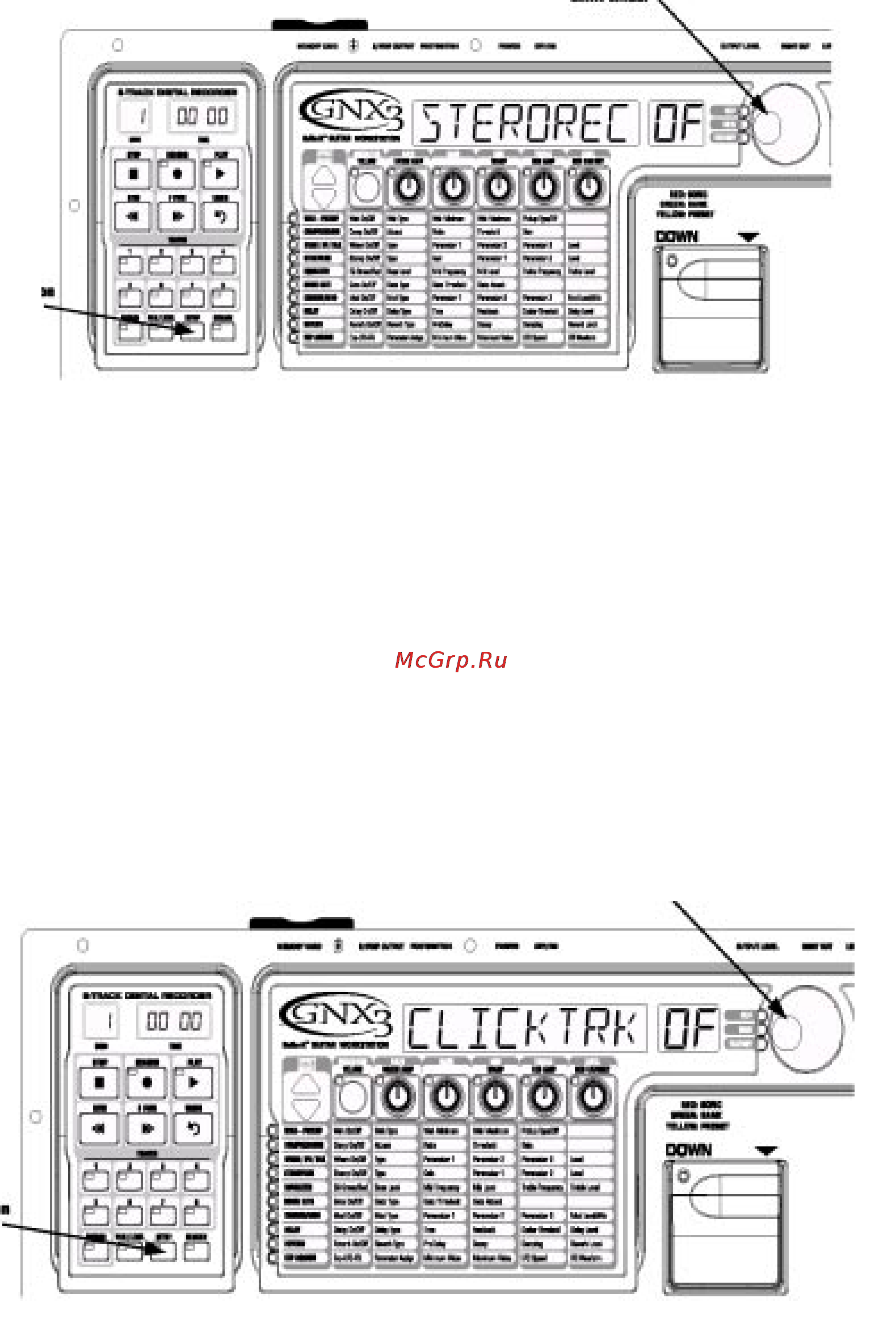 Digitech GNX3 [47/81] Ìåòðîíîìíàÿ äîðîæêà clip track