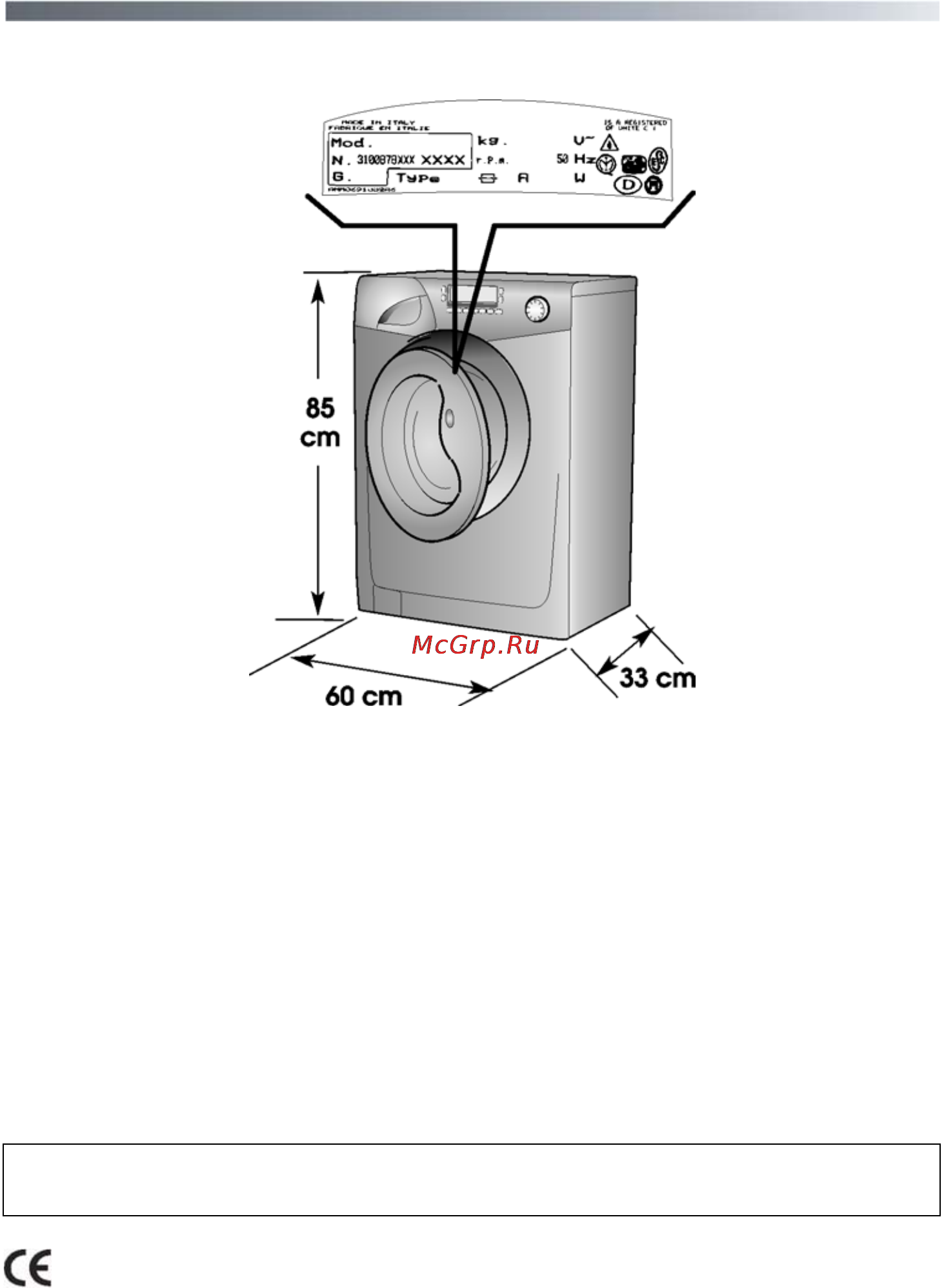 Candy GOY 1054 L-07 [41/72] Technical data