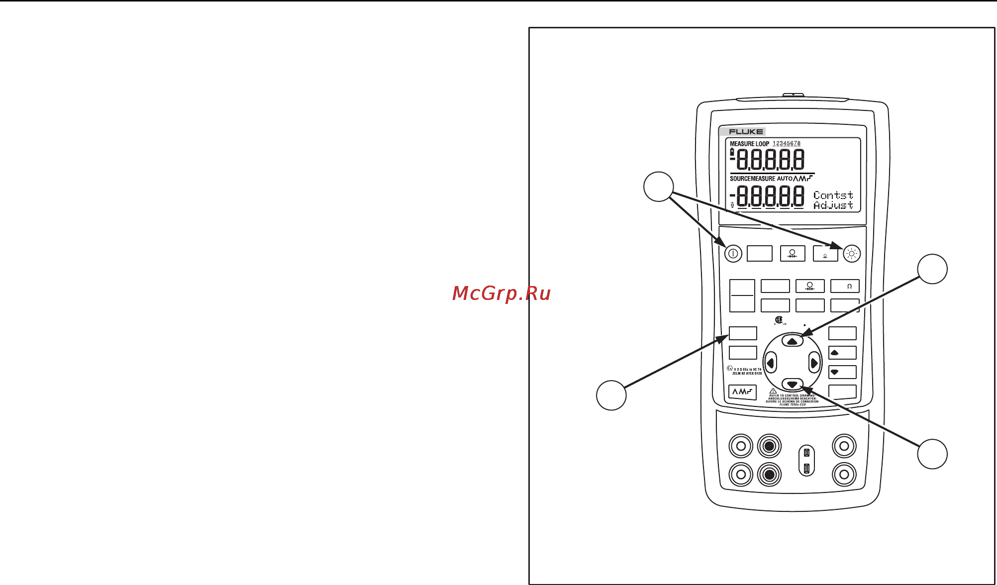 Fluke 725 ex [28/70] Настройка контрастности