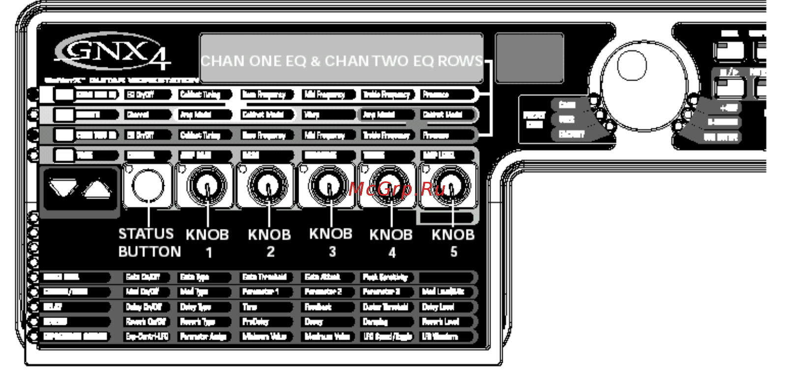 Digitech GNX4 [34/124] Ряды chan one eq и chan two eq