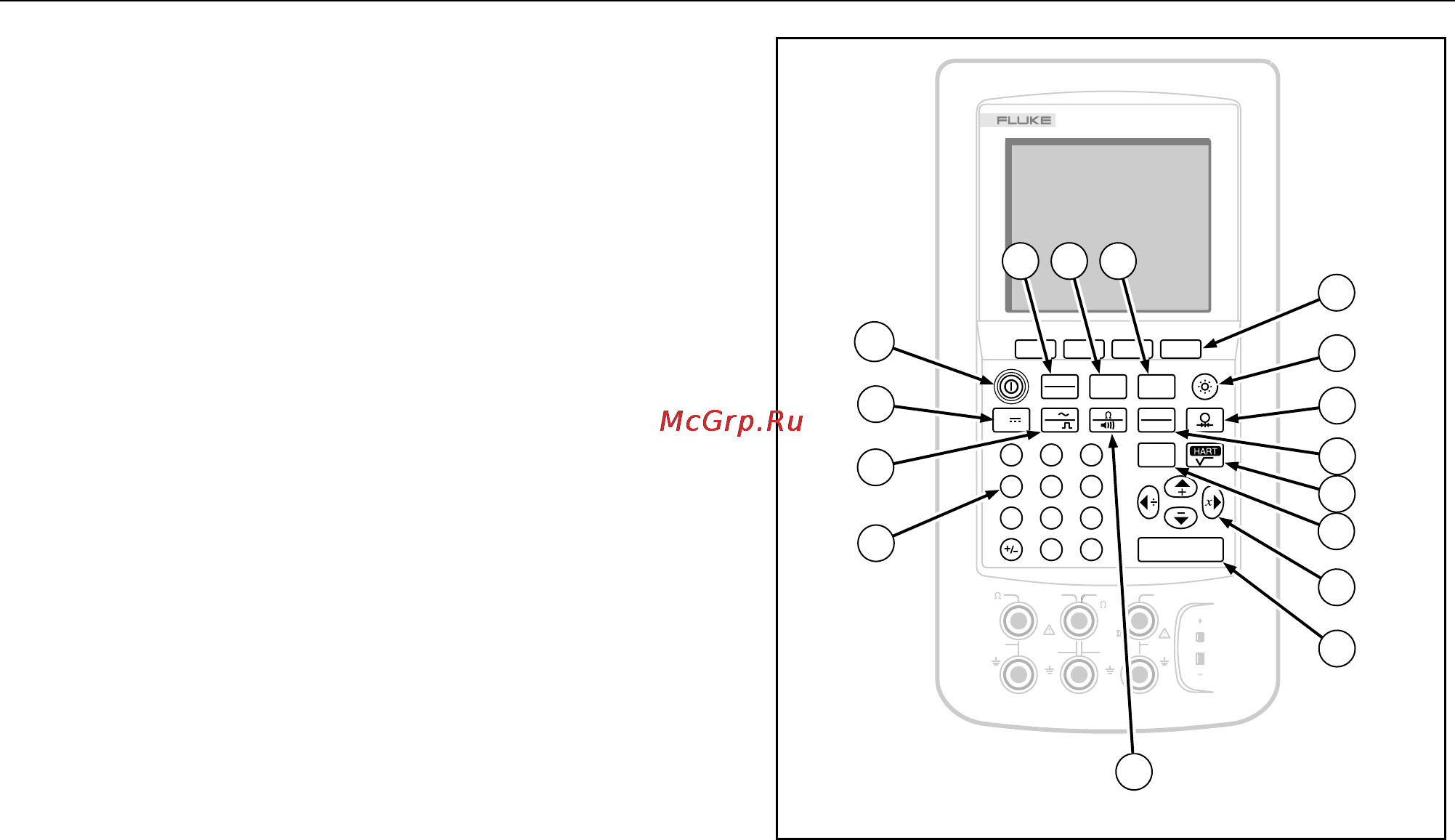 Fluke 744 [24/138] Figure 6 shows the calibrator keys and table 3 explains their functions the softkeys are the four unmarked blue keys just below the display softkey functions are defined by the labels that appear above the softkey during operation softkey labels and other display text are shown in this manual in bold type for example