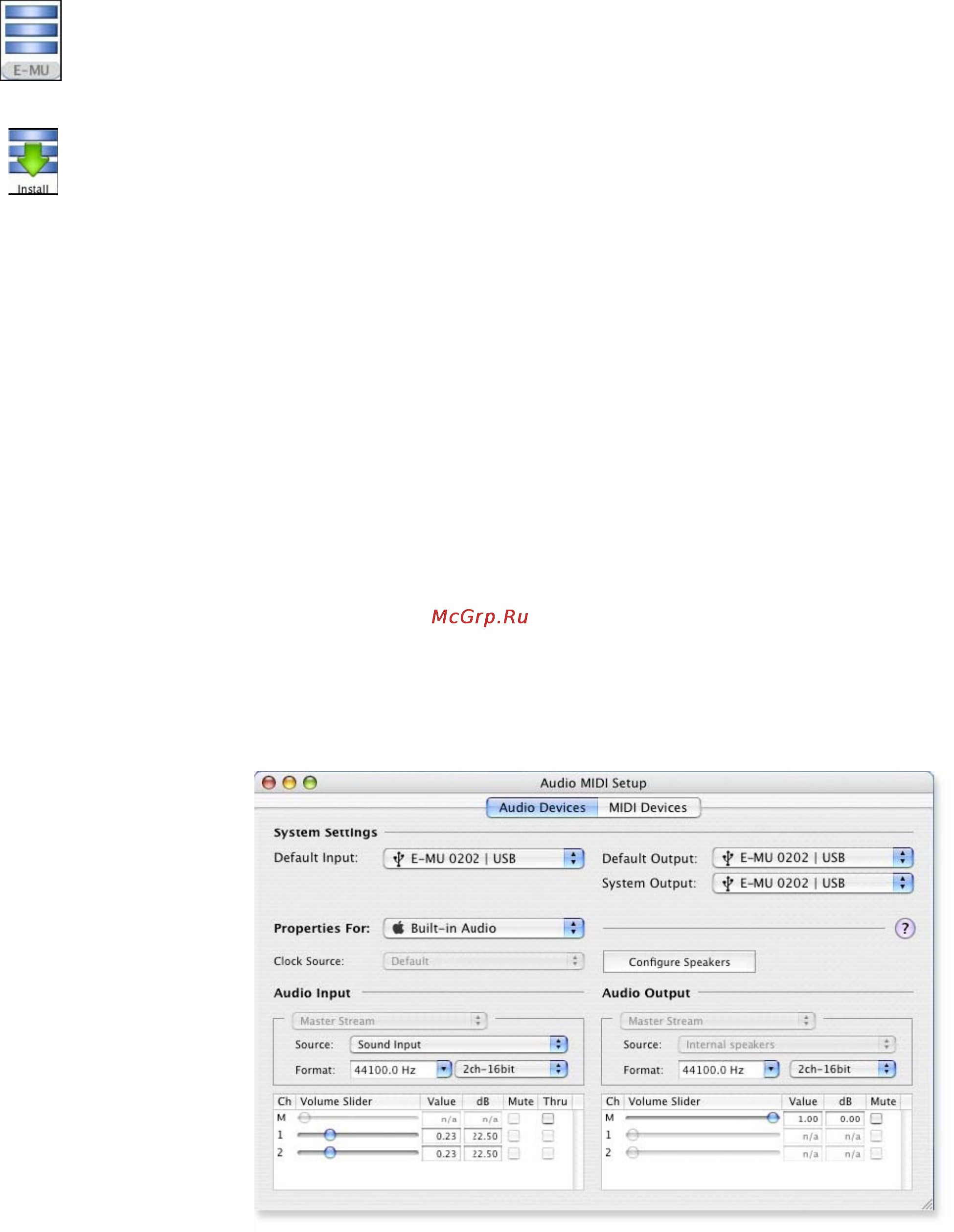 E-Mu 0202 USB Инструкция по эксплуатации онлайн [4/9] 5017