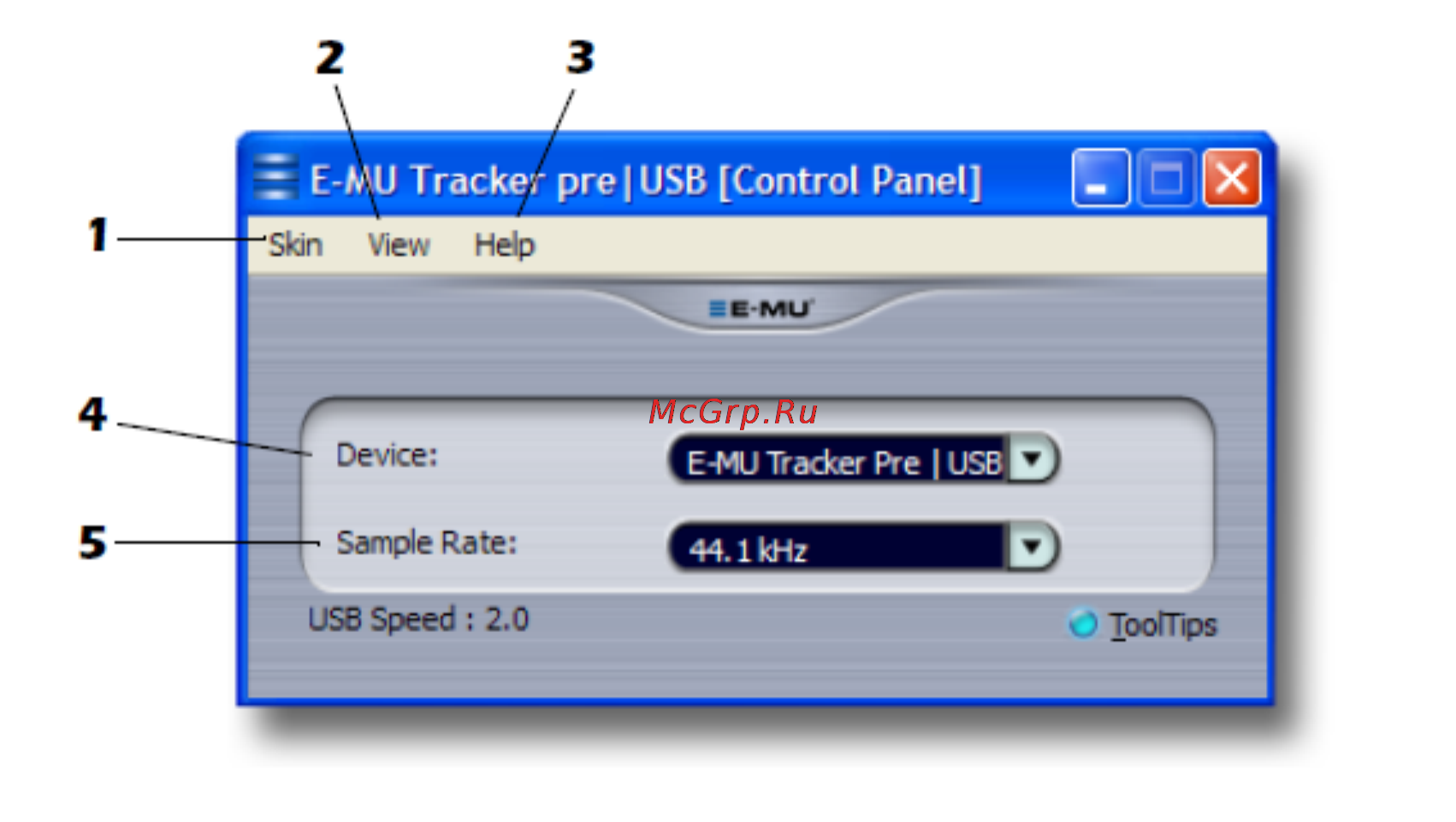 E-Mu TRACKER PRE USB Creative Professional [13/17] Панель управления e mu usb audio control panel