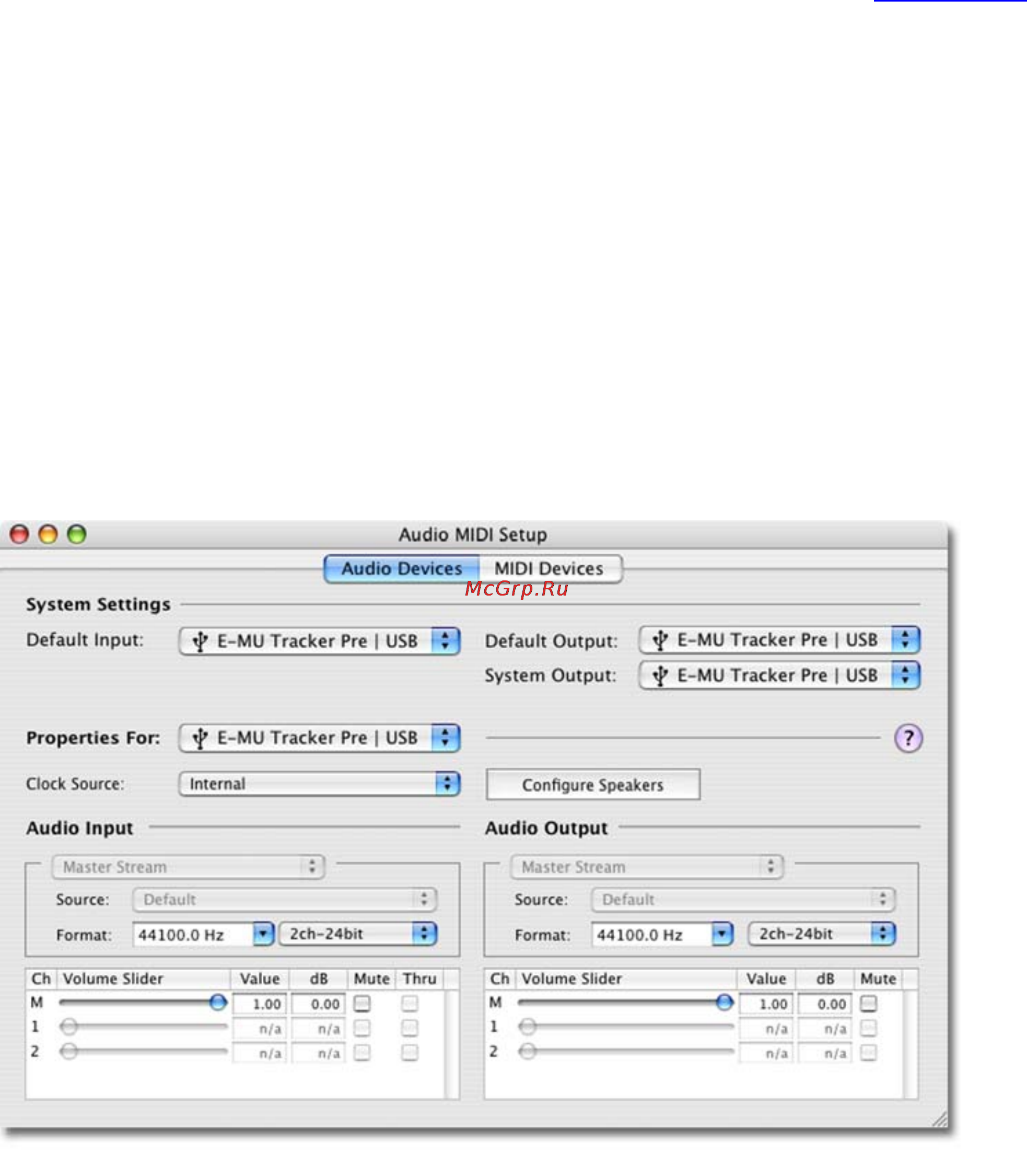 E-Mu TRACKER PRE USB Creative Professional [7/17] Установка вашего tracker pre usb 2 в качестве основного аудио устройства