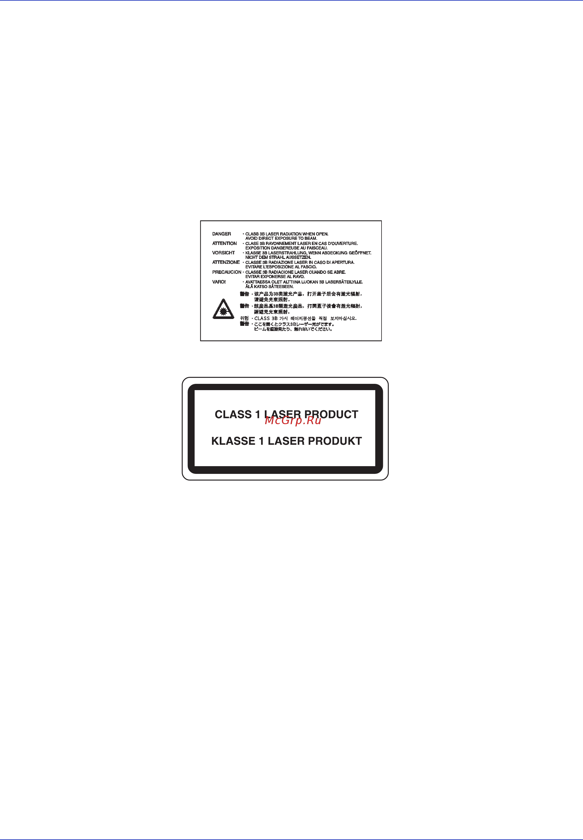Kyocera FS-3040MFP [17/155] Меры безопасности при работе с лазером европа