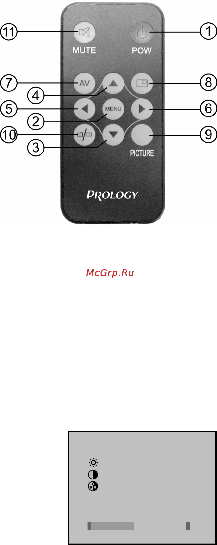 Prology AVM-600SCW [5/8] Система экранных меню