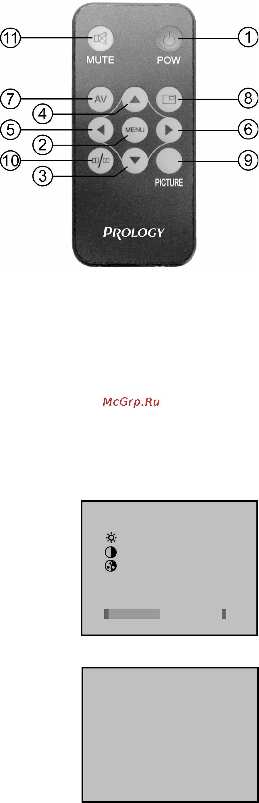 Prology AVM-650SC [5/8] Система экранных меню