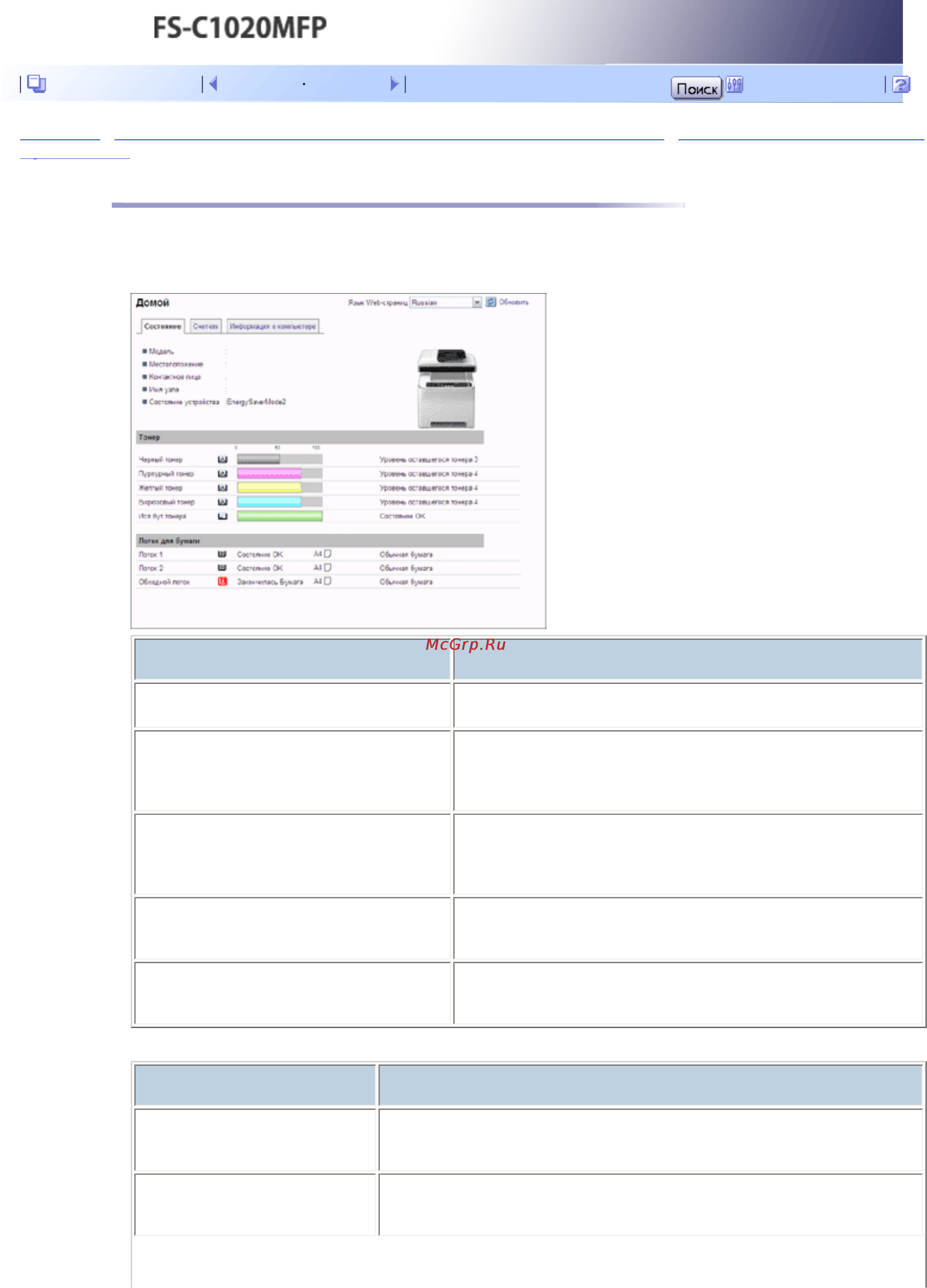 Kyocera FS-C1020MFP [406/547] Проверка информации о состоянии