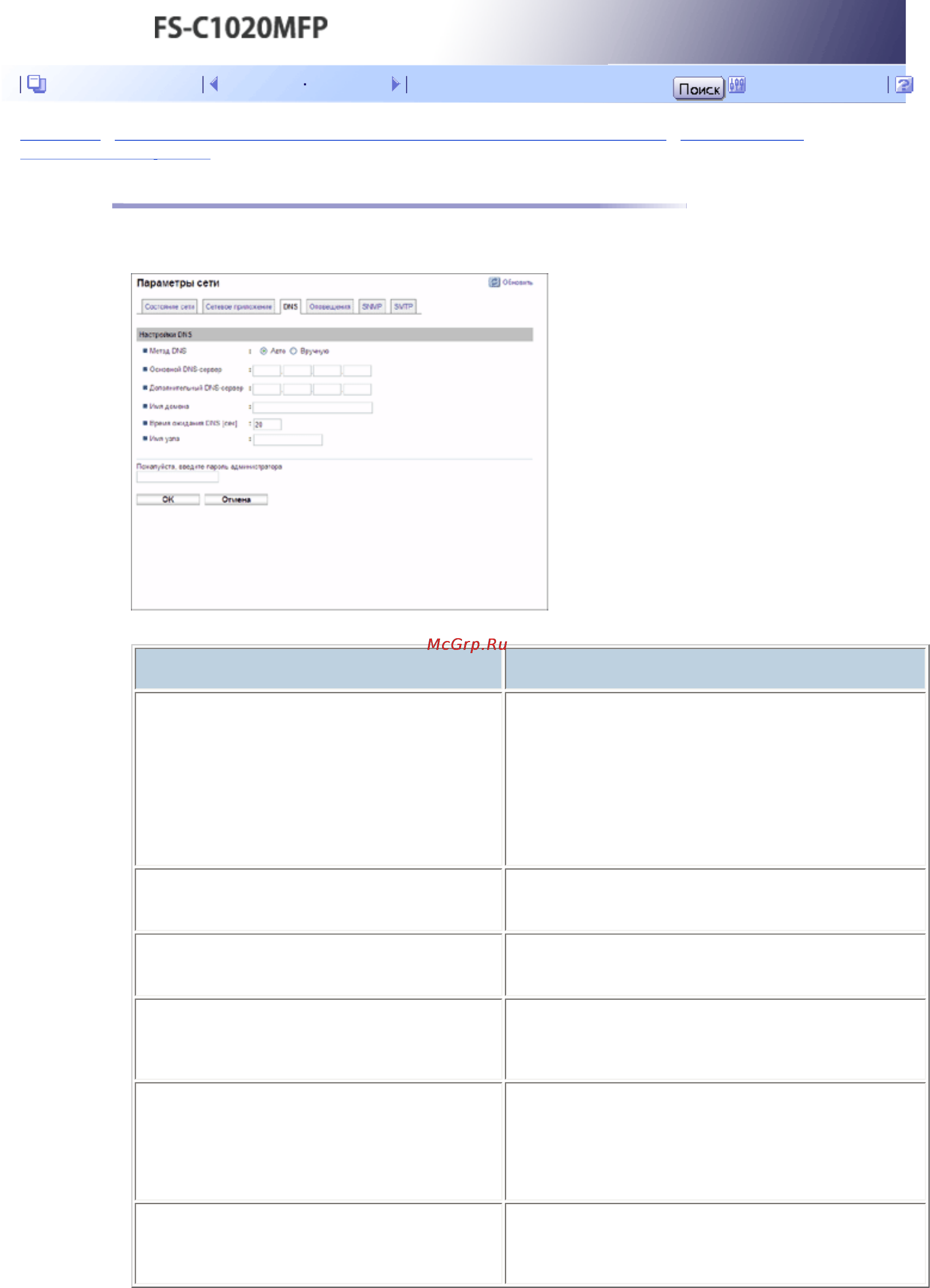 Kyocera FS-C1020MFP [430/547] Настройка параметров dns