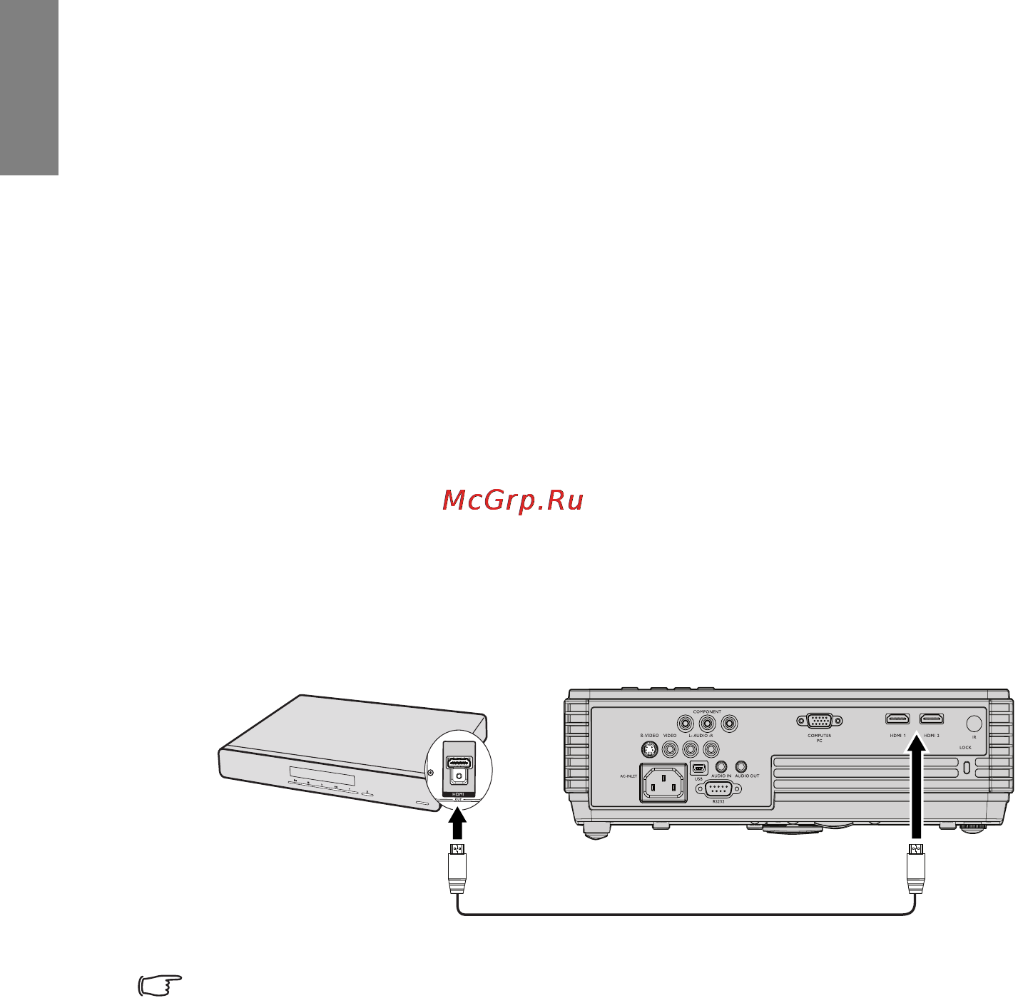 Benq W600+ [20/69] Подключение видеоустройств с разъемом hdmi