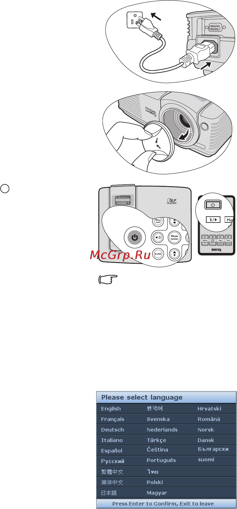Benq MP515 [23/68] Работа с проектором