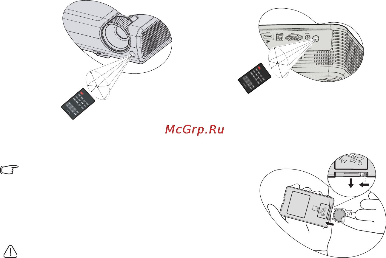 Benq MX511 [13/70] Замена батареи пульта ду