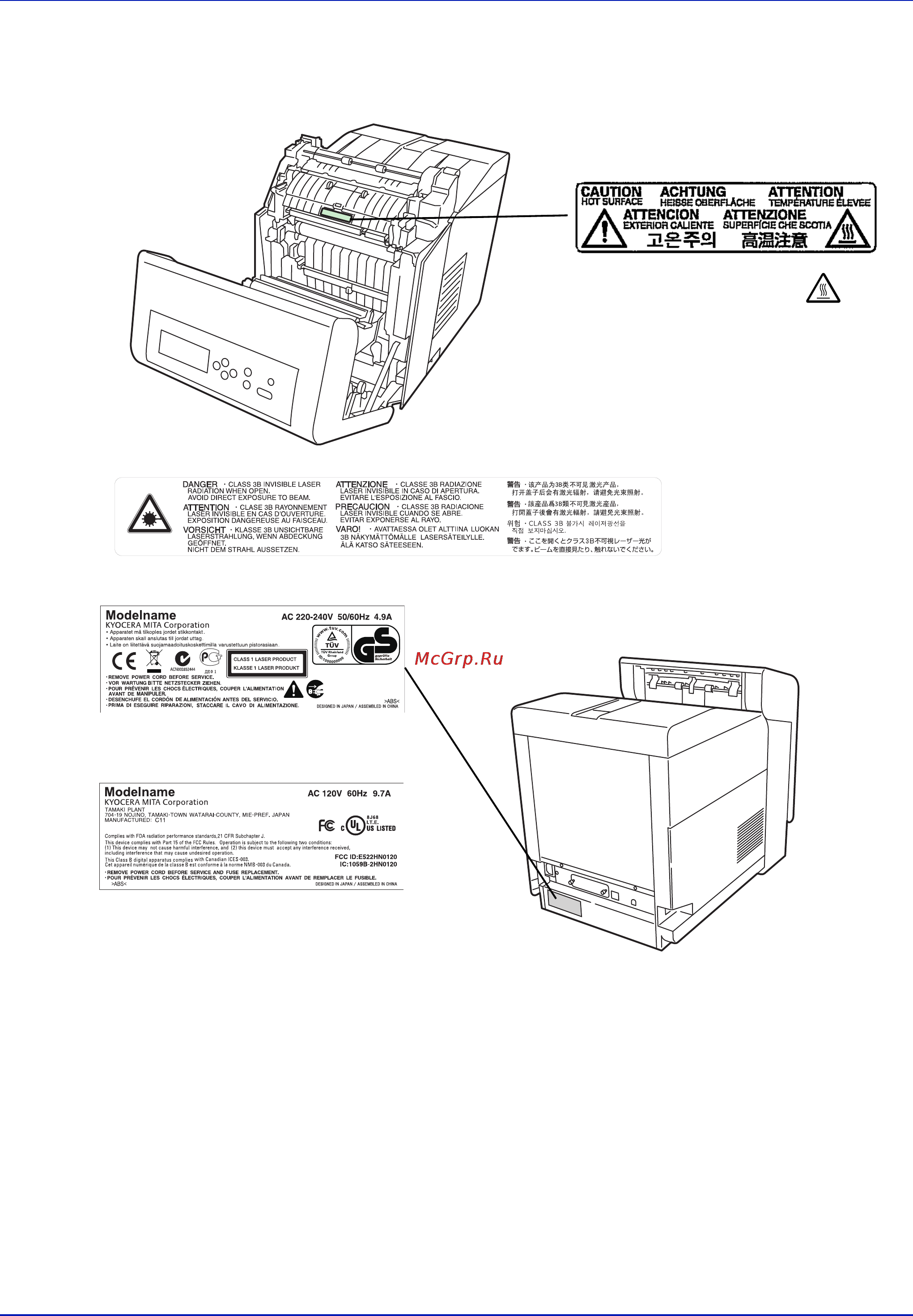 Kyocera FS-C5300 [13/83] Этикетки с предостережениями